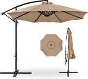 10 Ft Offset Patio Umbrella With Easy Tilt Adjustment And 8 Ribs