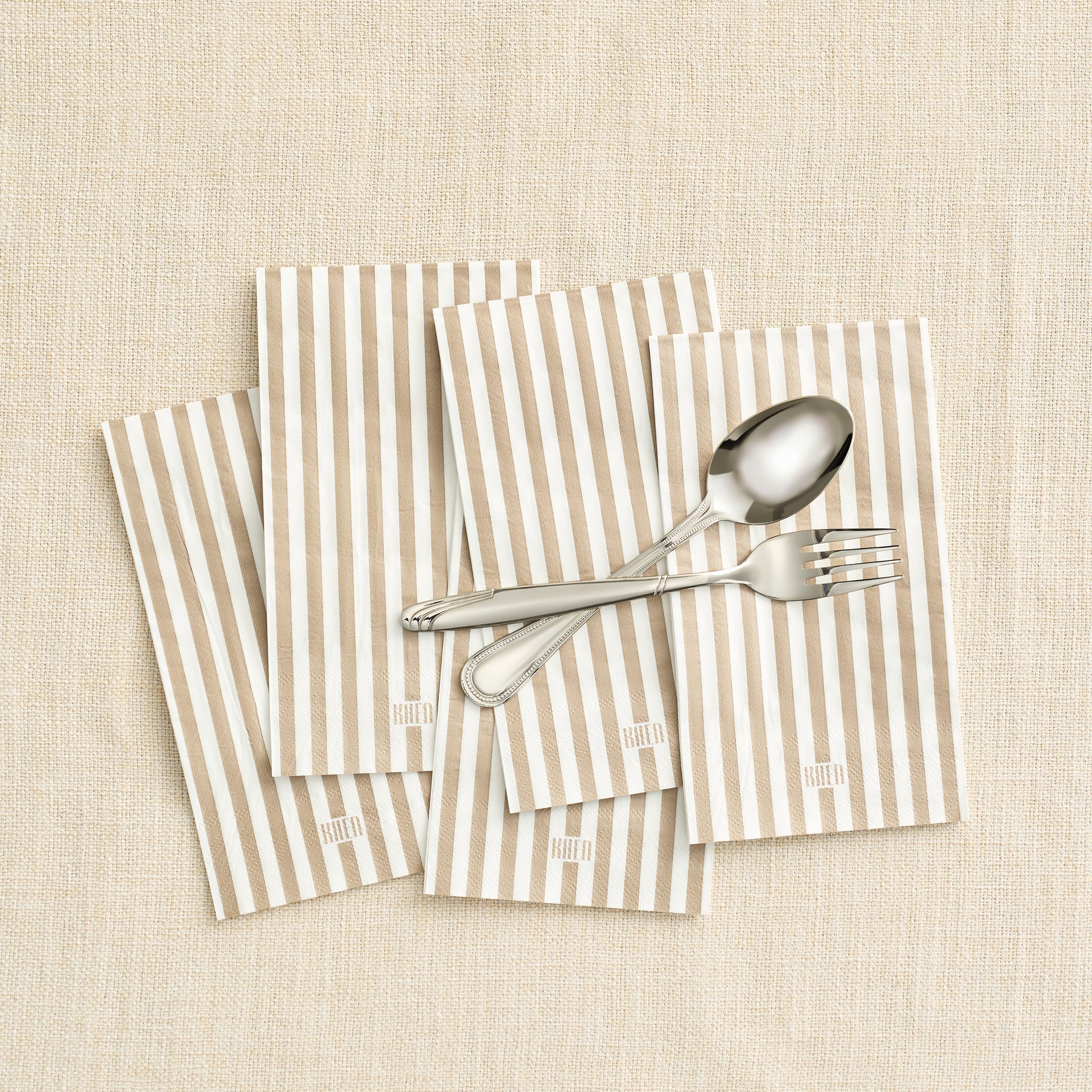 Tonal Striped Disposable Napkin Set in Smoke, 100 Pieces - Boske.store