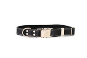 Bestseller Quick - Release Midnight Black Leather Dog Collar with Metal Buckle - Boske.store