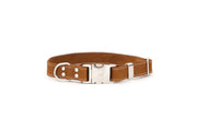 Pro Line Quick - Release Earth Brown Leather Dog Collar with Metal Buckle - Boske.store