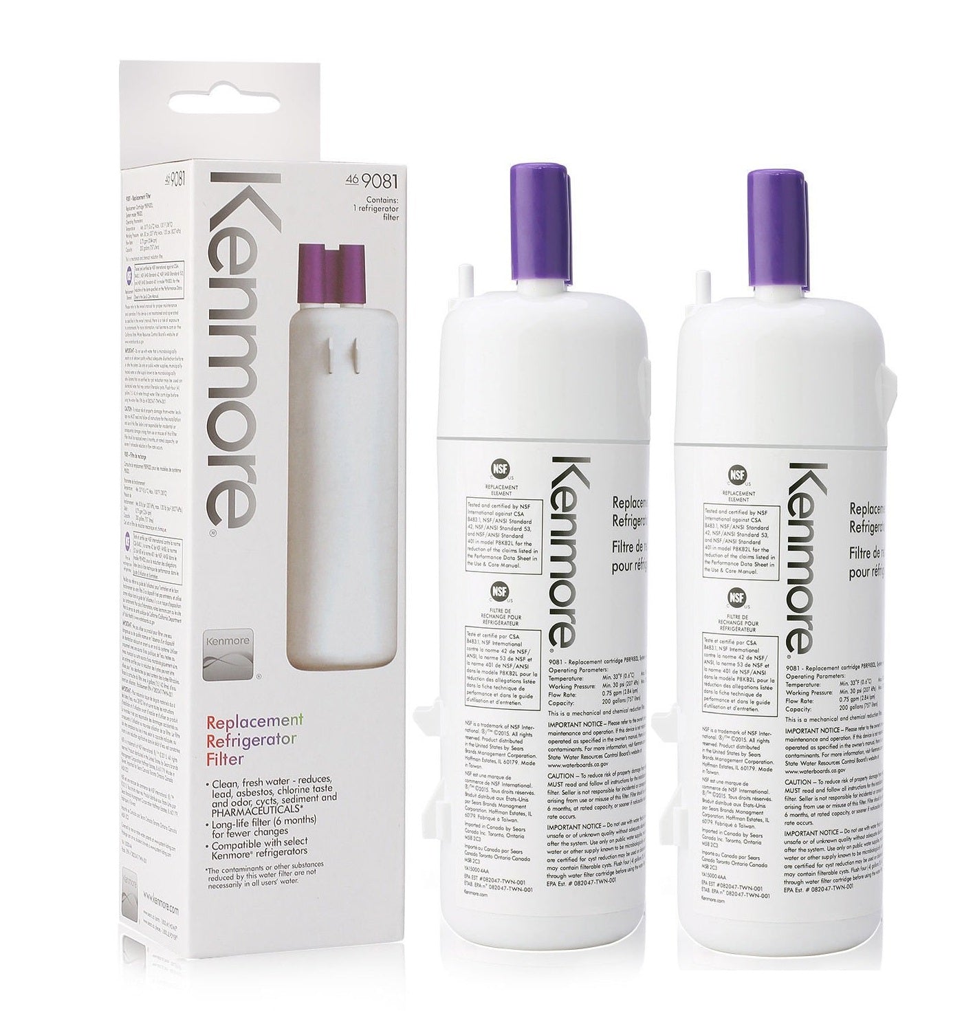Kenmore Replacement Refrigerator Filter 9081 Cartridge P8RFKB2L | 04609081000 - Boske.store