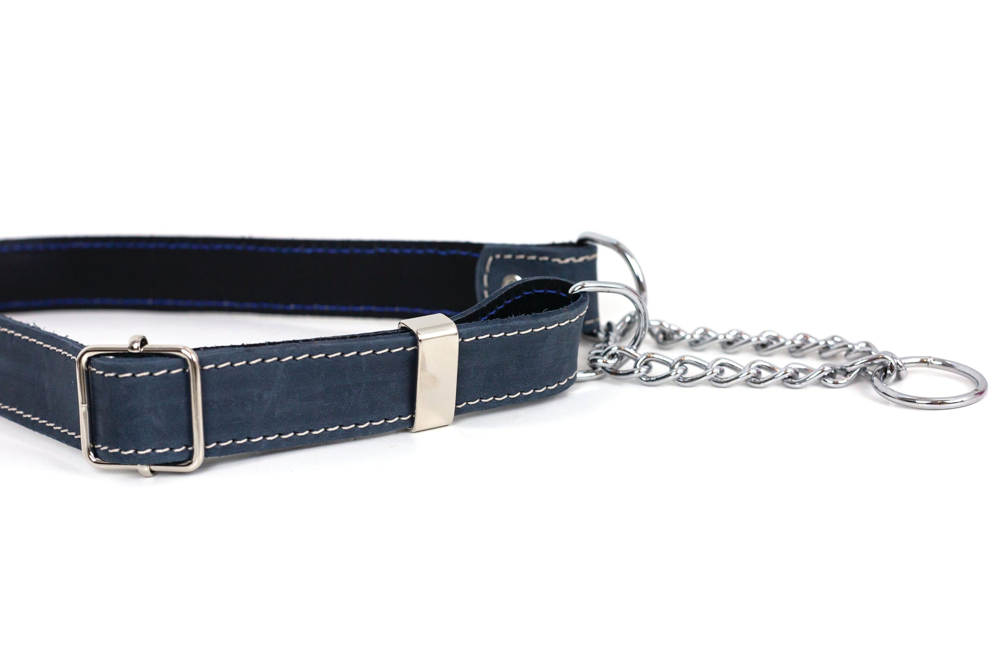 Martingale Blue Jeans Leather Dog Collar - Boske.store