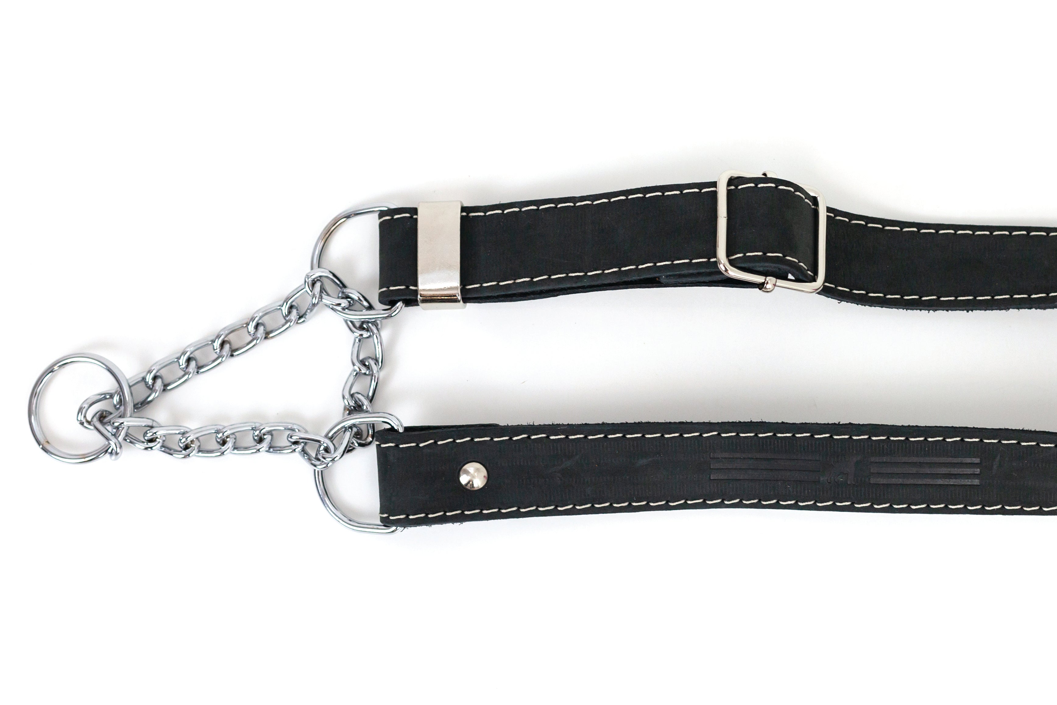 Martingale Midnight Black Leather Dog Collar - Boske.store