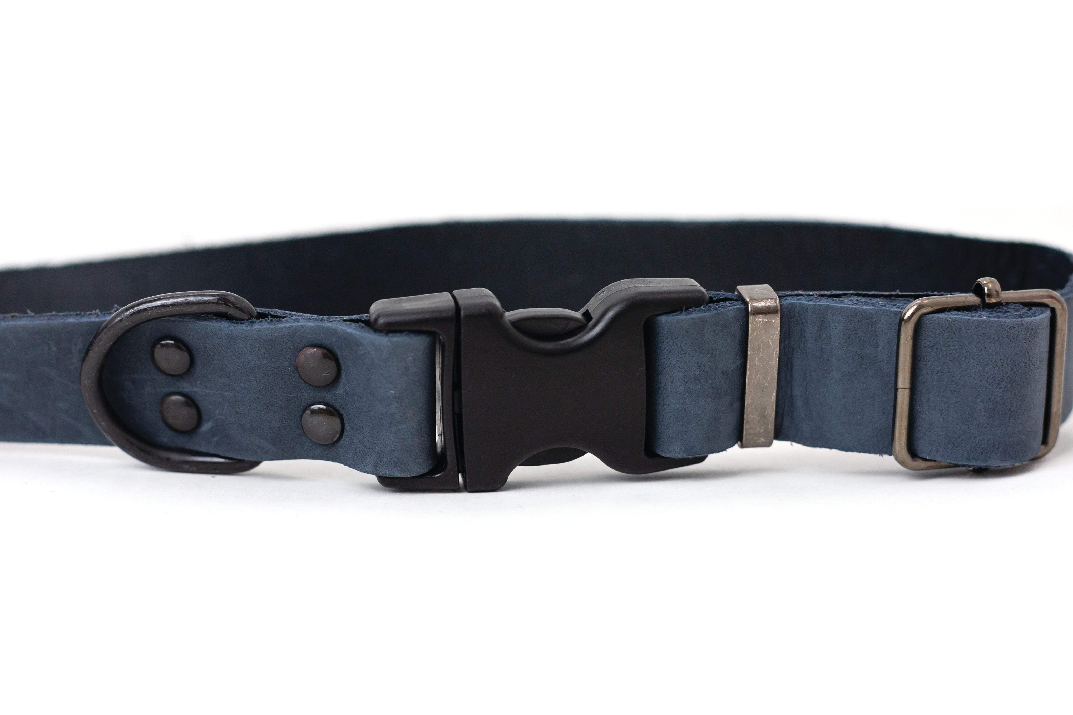 Sport Style Blue Jeans Leather Dog Collar - Boske.store