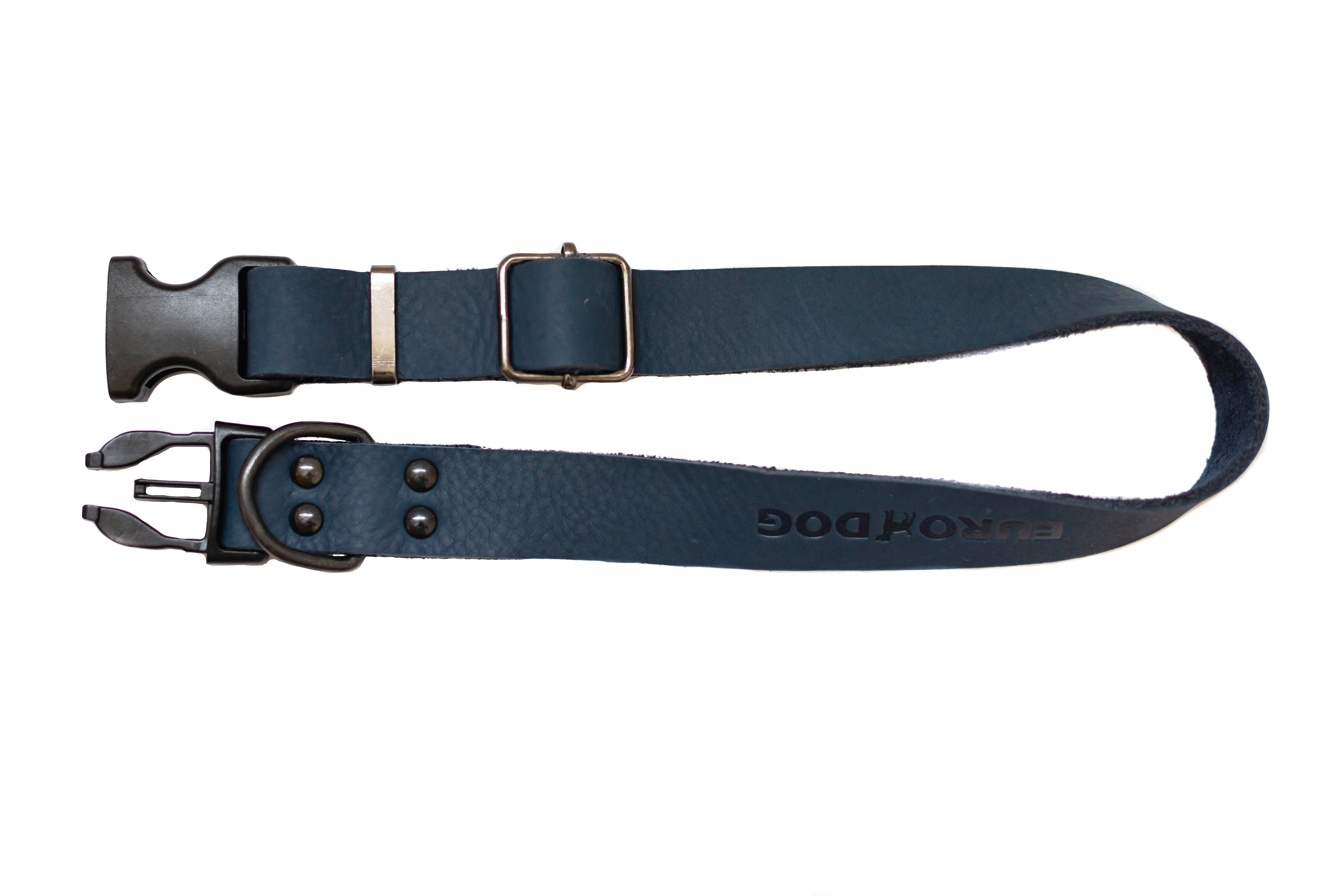 Sport Style Blue Jeans Leather Dog Collar - Boske.store