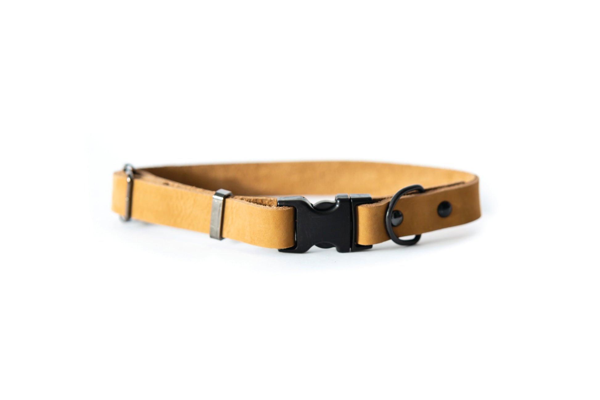 Sport Style Khaki Leather Dog Collar - Boske.store