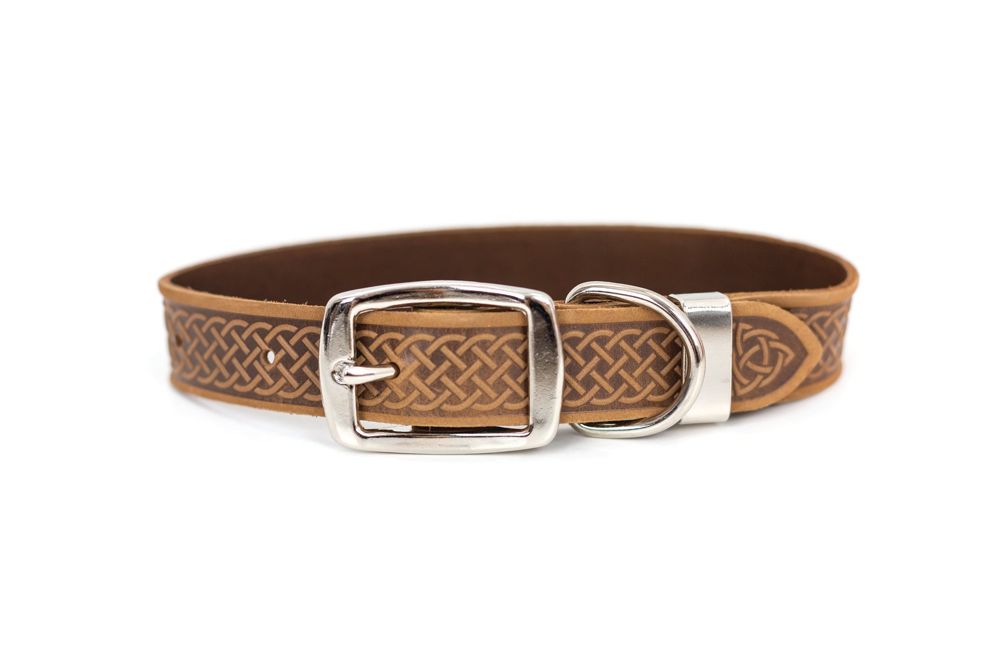 Celtic Double Buckle Style Leather Dog Collar - Boske.store