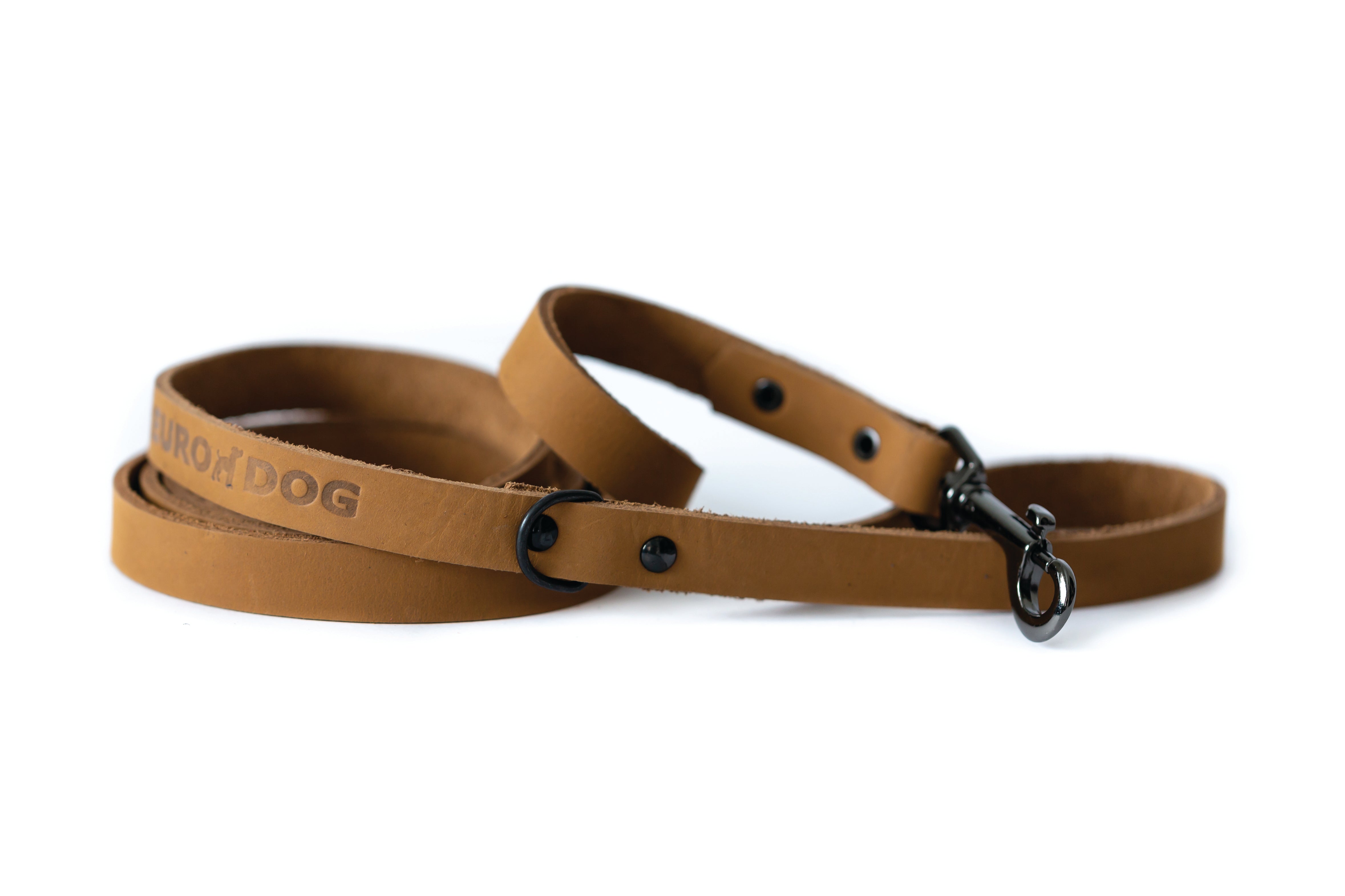 Sport Style Khaki Leather Leash - Boske.store