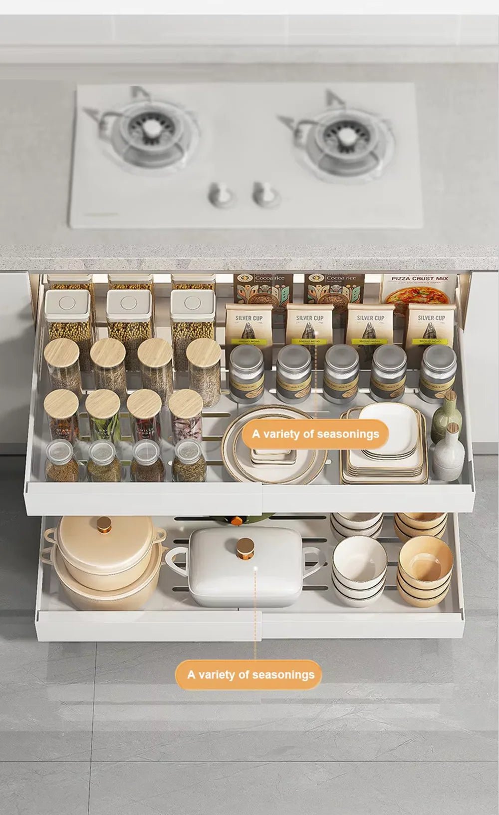 Adjustable Pull Out Cabinet Drawer - Boske.store