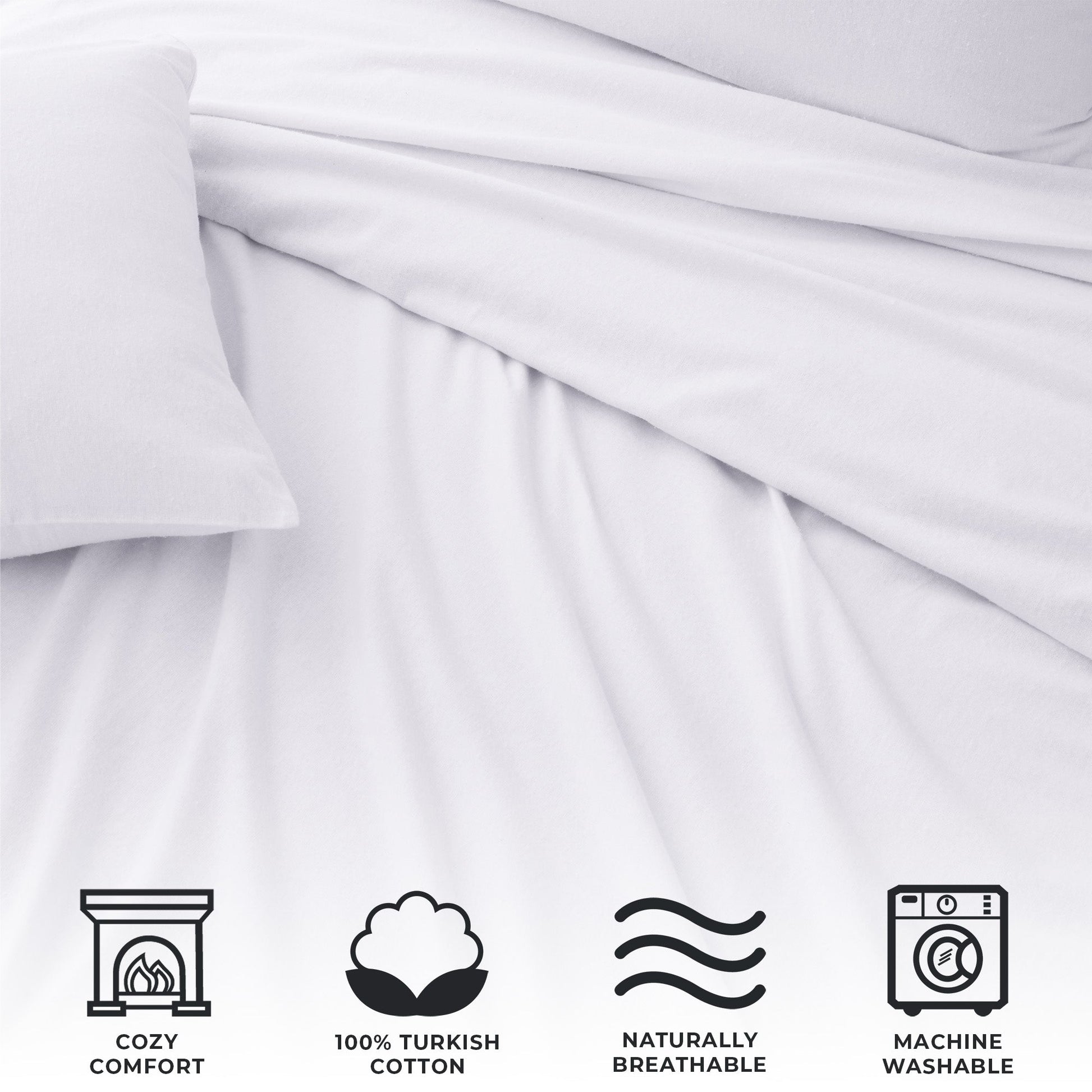 4 - Piece Turkish Cotton Flannel Sheet - Raye Collection - Boske.store