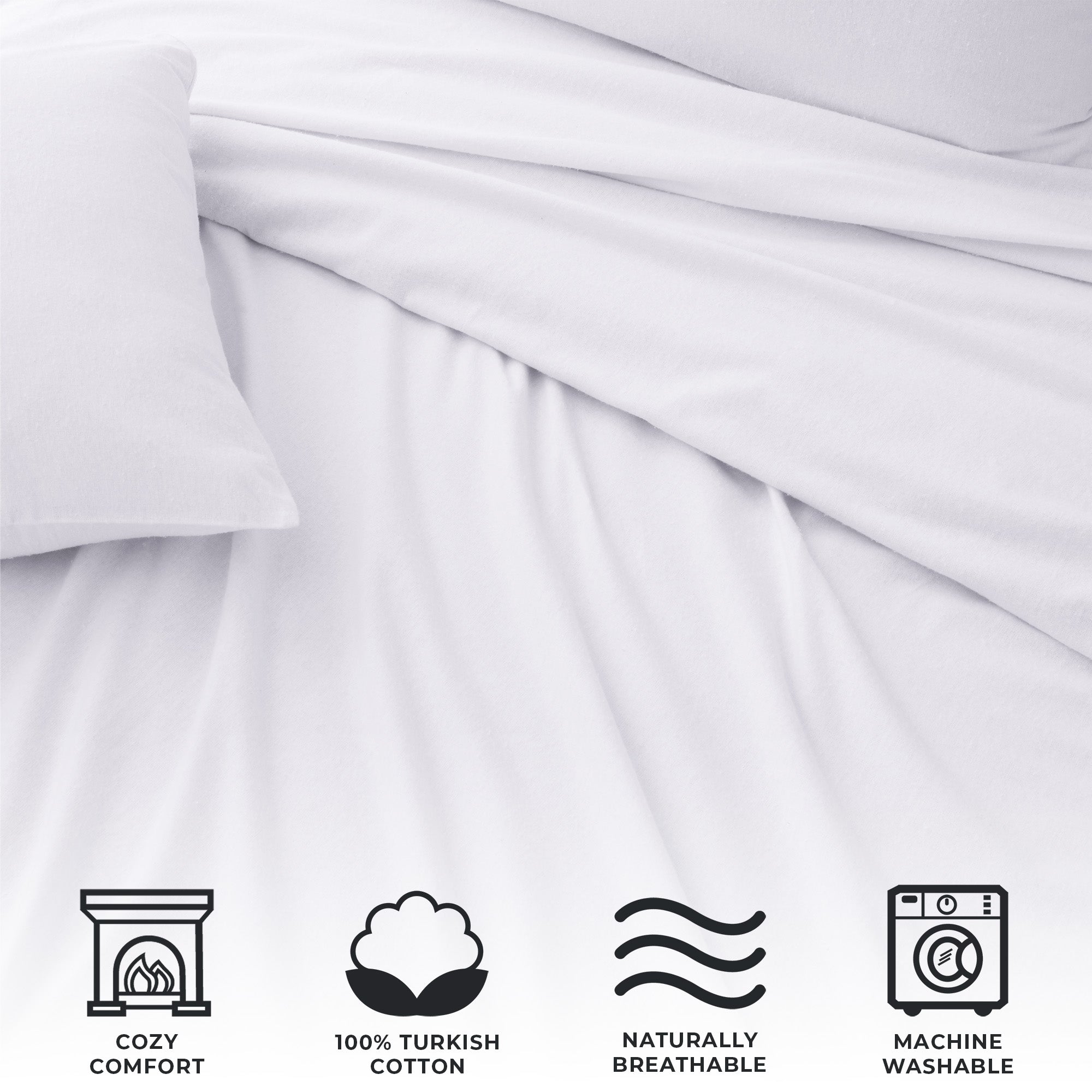 4 - Piece Turkish Cotton Flannel Sheet - Raye Collection - Boske.store