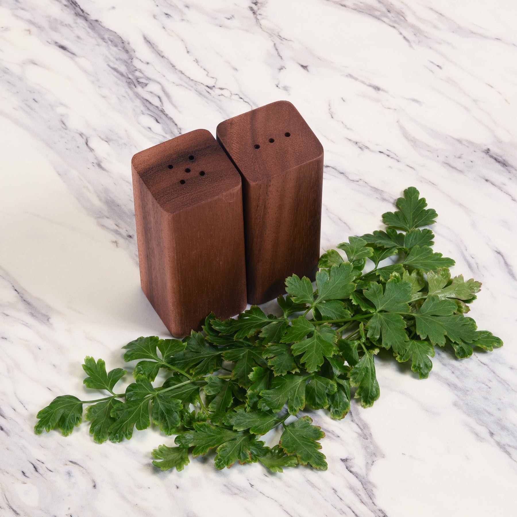 Salt & Pepper Shakers on an Acacia Wood Base - Boske.store