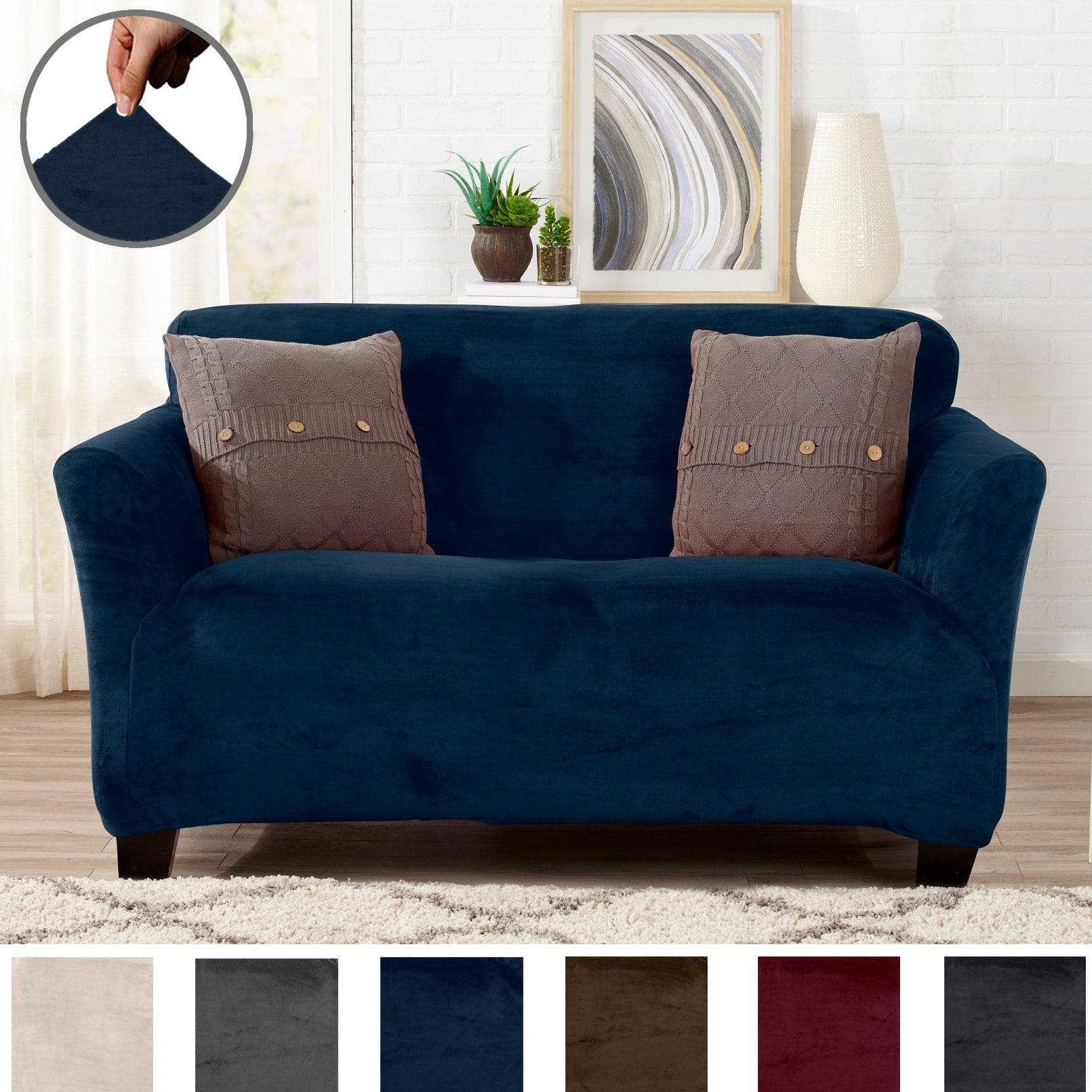 Velvet Stretch Slipcover - Gale Collection - Boske.store