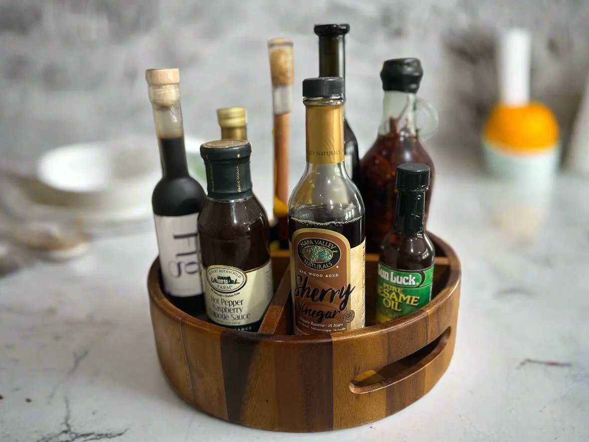 Rotating Lazy Susan Divided Round Tray - Boske.store