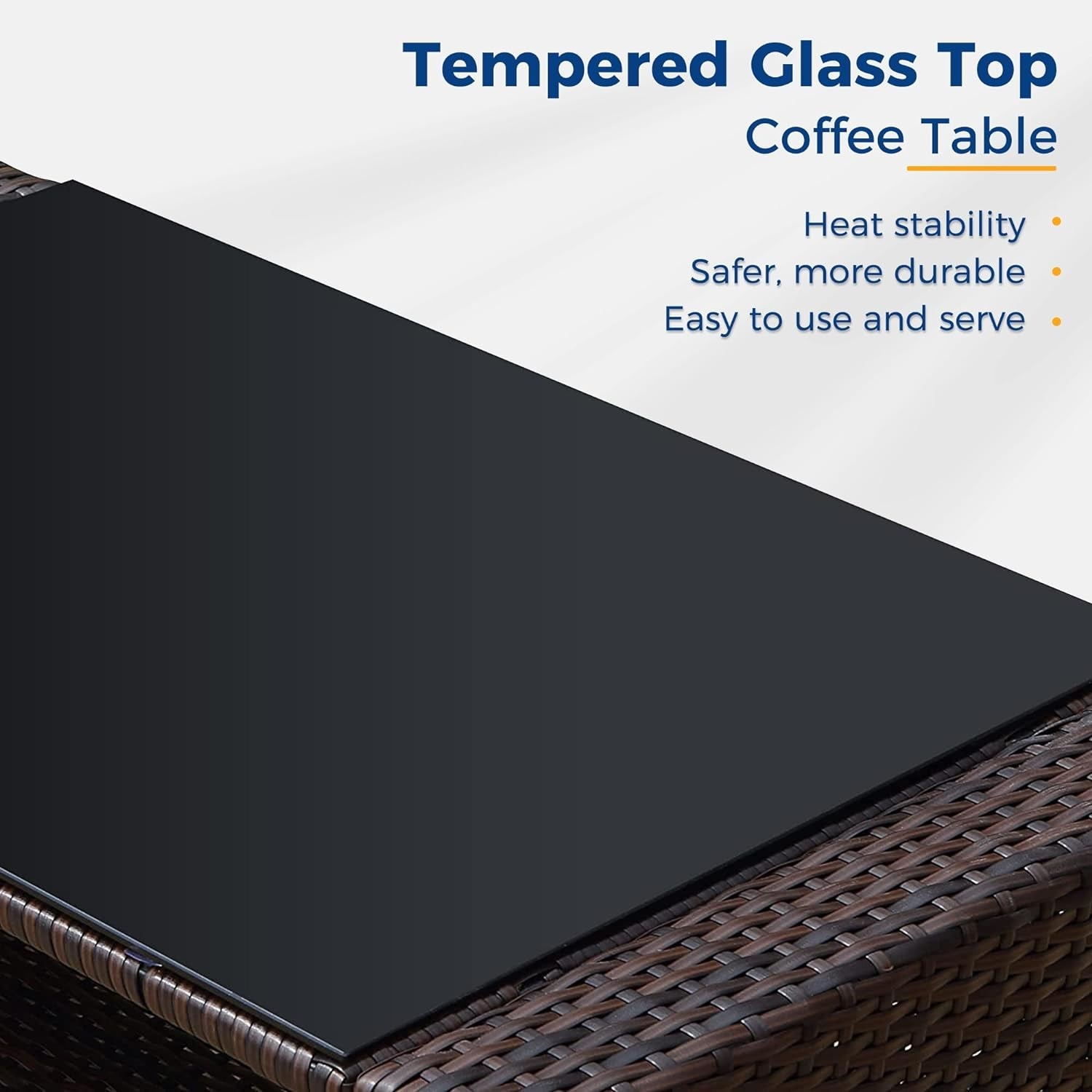 4 Piece Outdoor Wicker Patio Furniture Set Brown Cushions