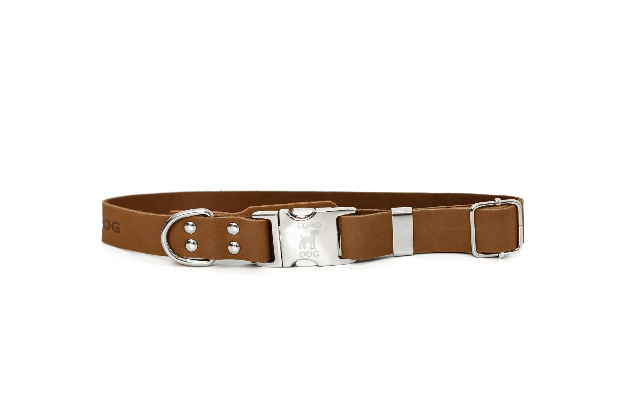 Modern Style Quick - Release Earth Brown Leather Dog Collar - Boske.store