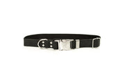 Modern Style Quick - Release Midnight Black Leather Dog Collar - Boske.store