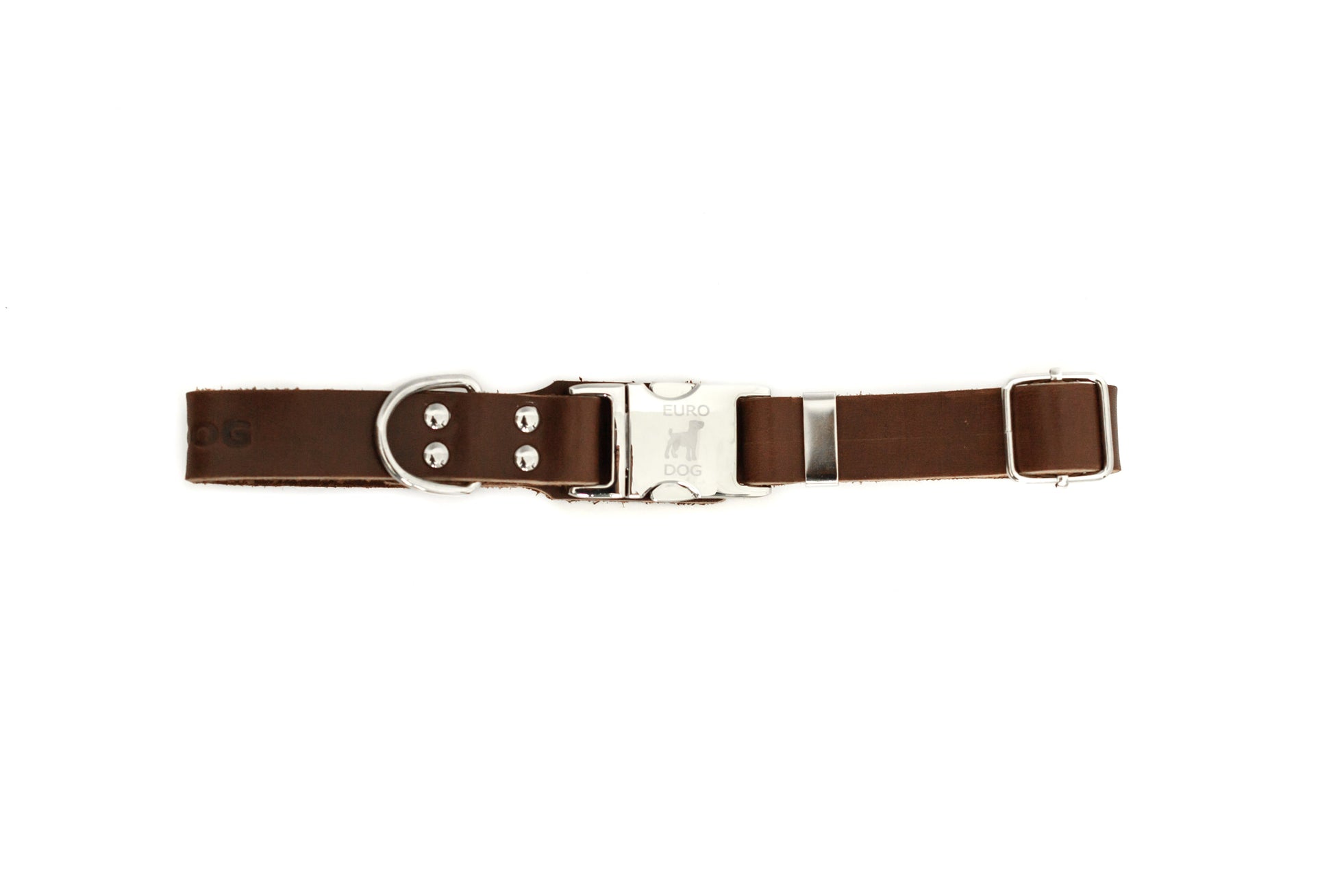 Modern Style Quick - Release Chocolate Leather Dog Collar - Boske.store