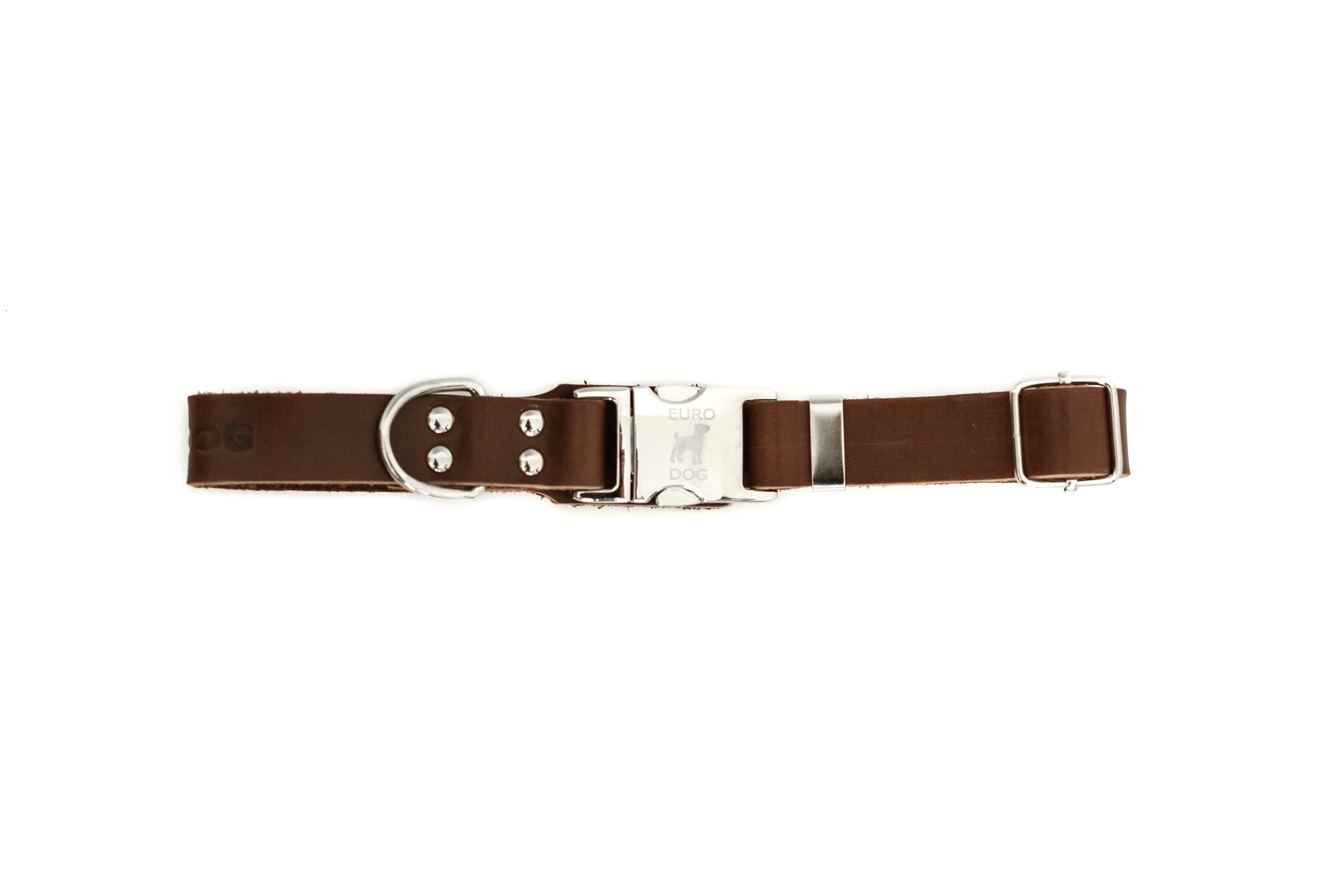 Modern Style Quick - Release Chocolate Leather Dog Collar - Boske.store