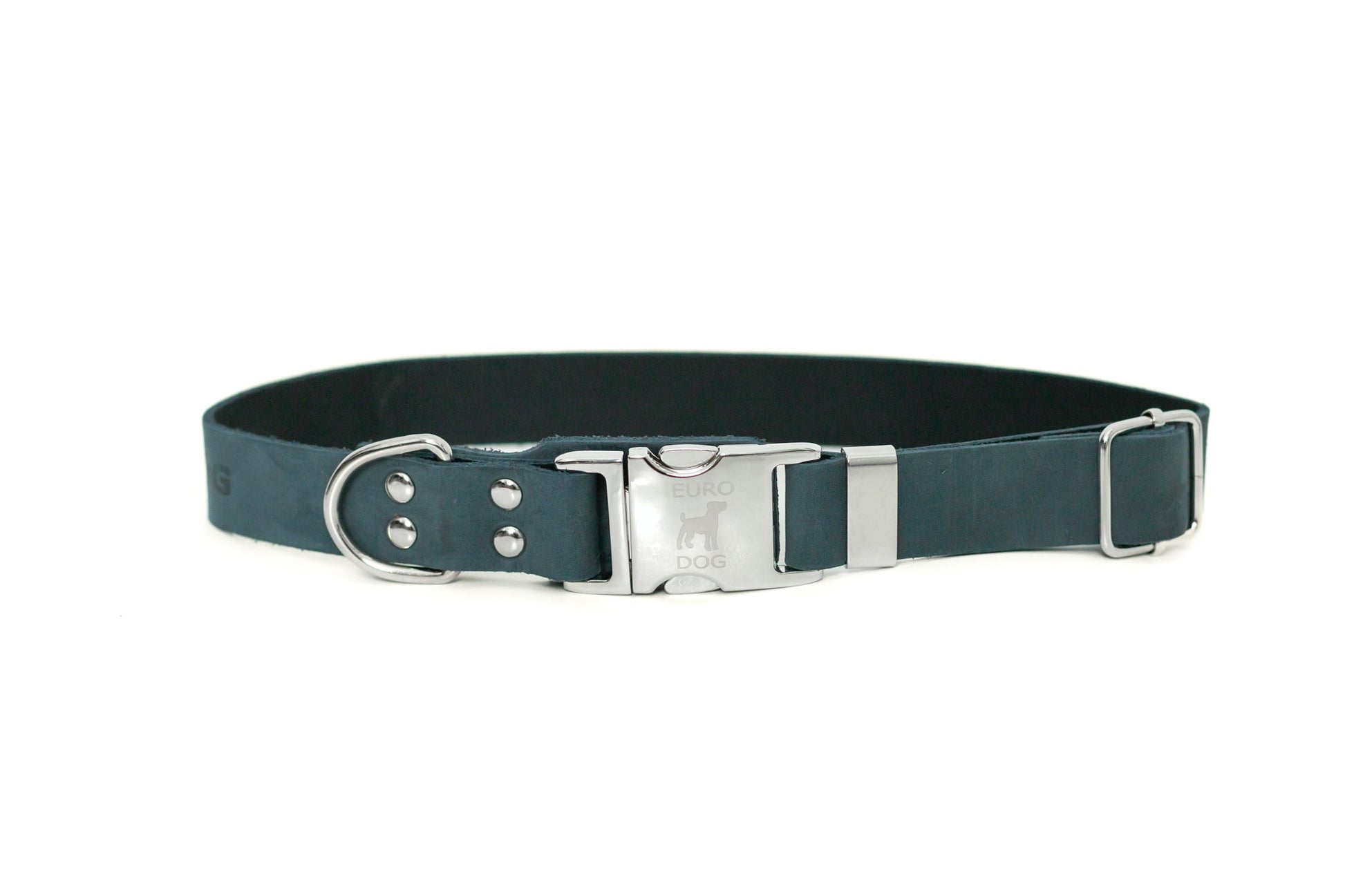 Modern Style Quick - Release Blue Jeans Leather Dog Collar - Boske.store