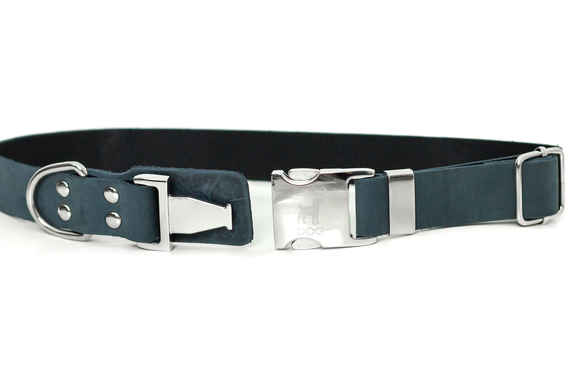 Modern Style Quick - Release Blue Jeans Leather Dog Collar - Boske.store