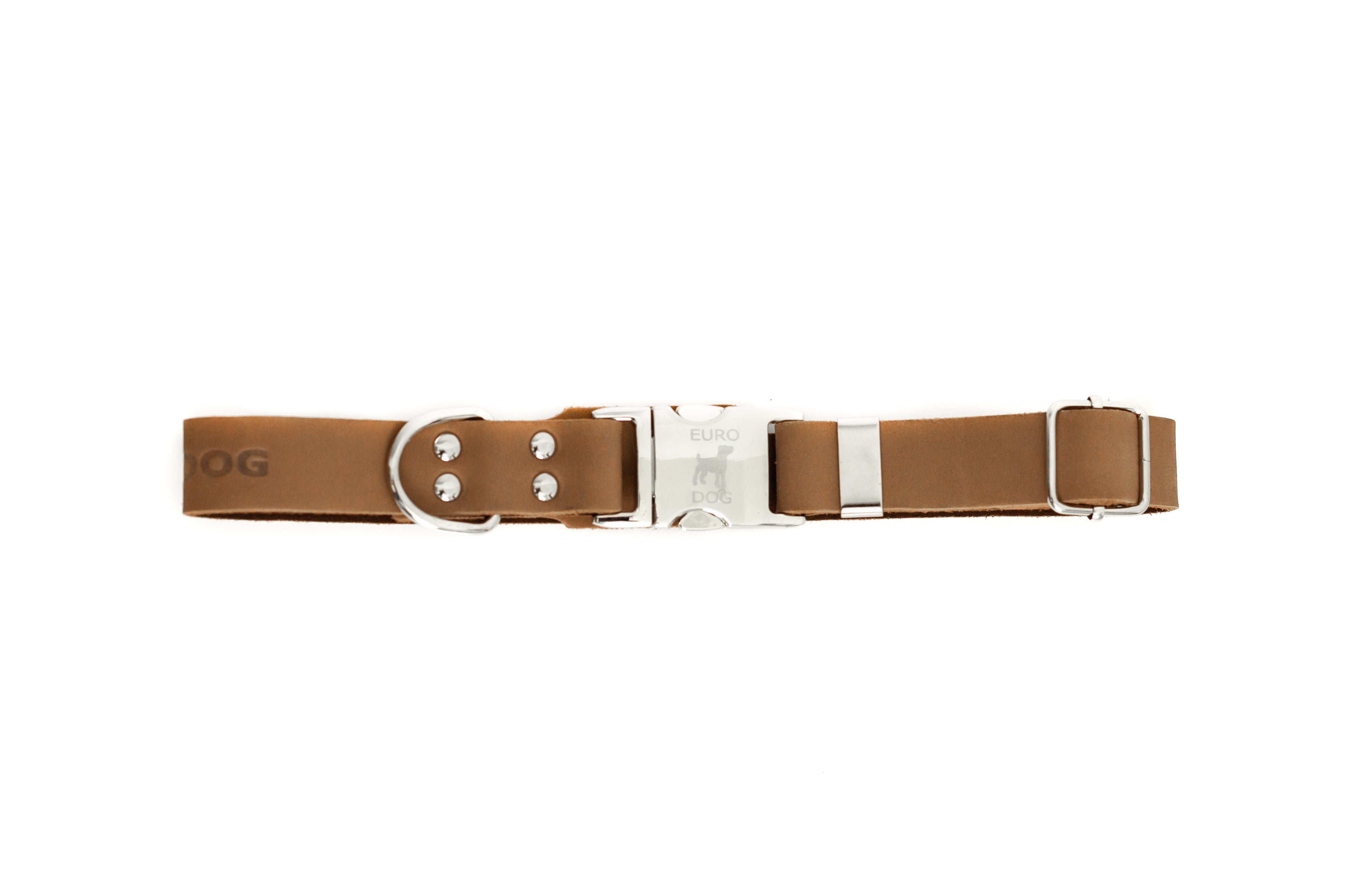 Modern Style Quick - Release Khaki Leather Dog Collar - Boske.store