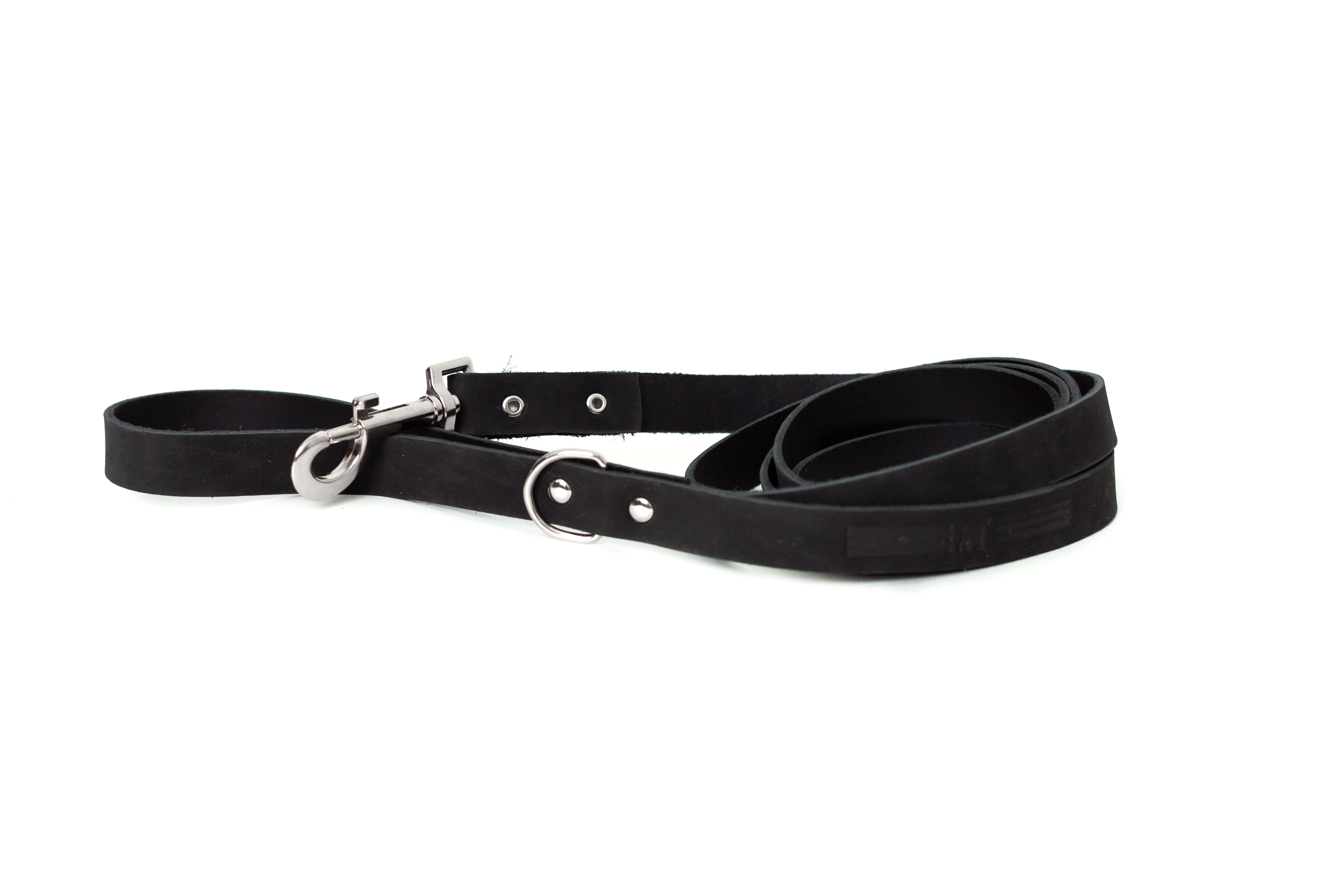 Modern Style Midnight Black Leather Leash - Boske.store