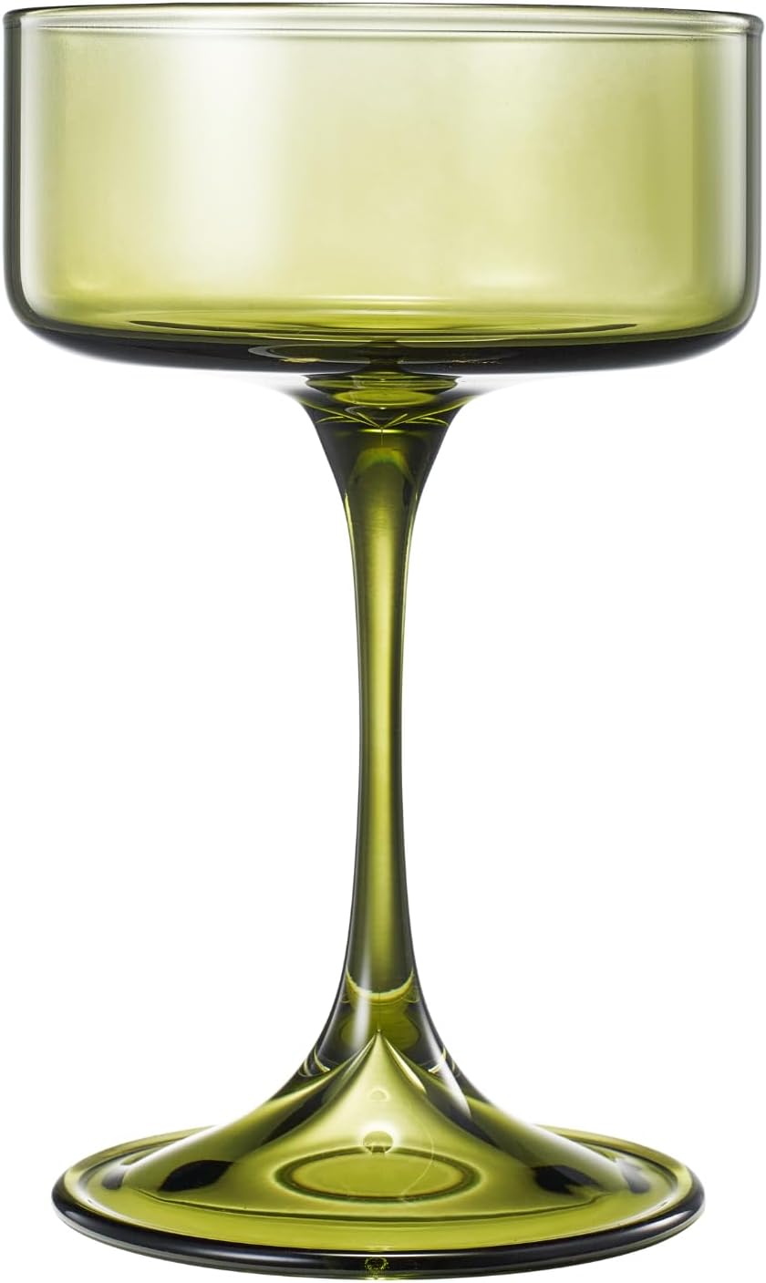 Khen Champagne Coupes Morgan Set Vibrant Stemware Drinkware for Parties - Set of 4 Multicolor - Boske.store