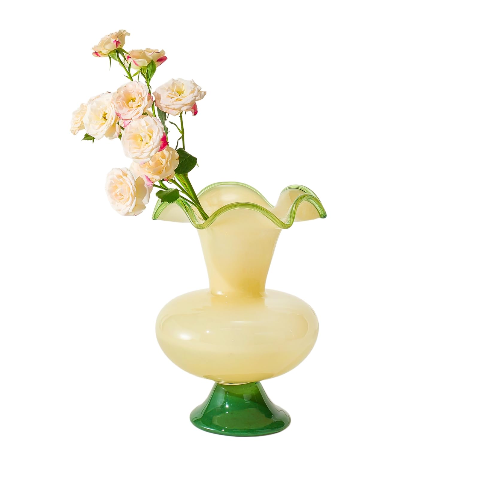 Glass Meadow Hand - Blown Glass Flower Vase  Décor - 11" - Boske.store