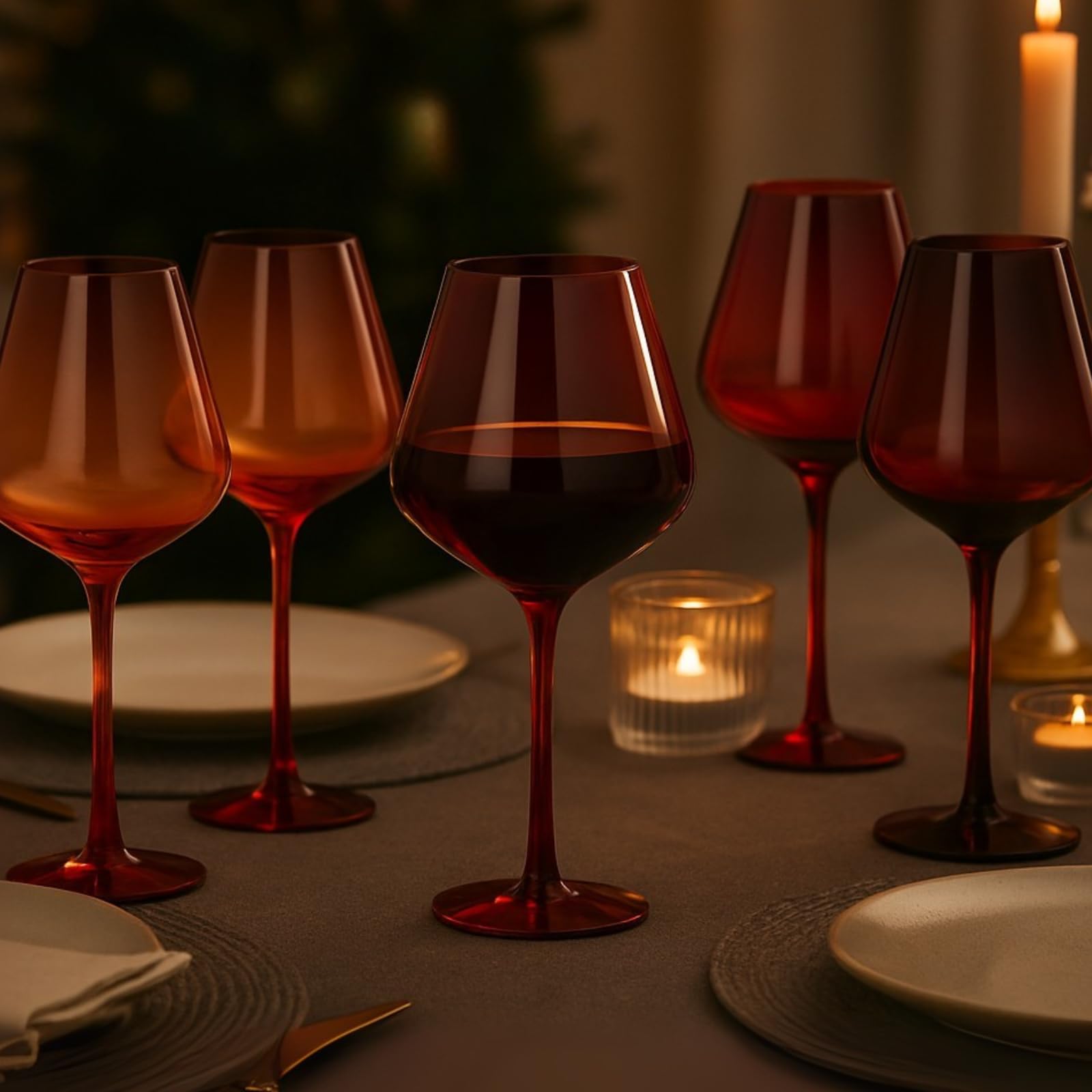 Red Rocks Gradient Colored Wine Glass | Set of 5 | 20 oz - Boske.store