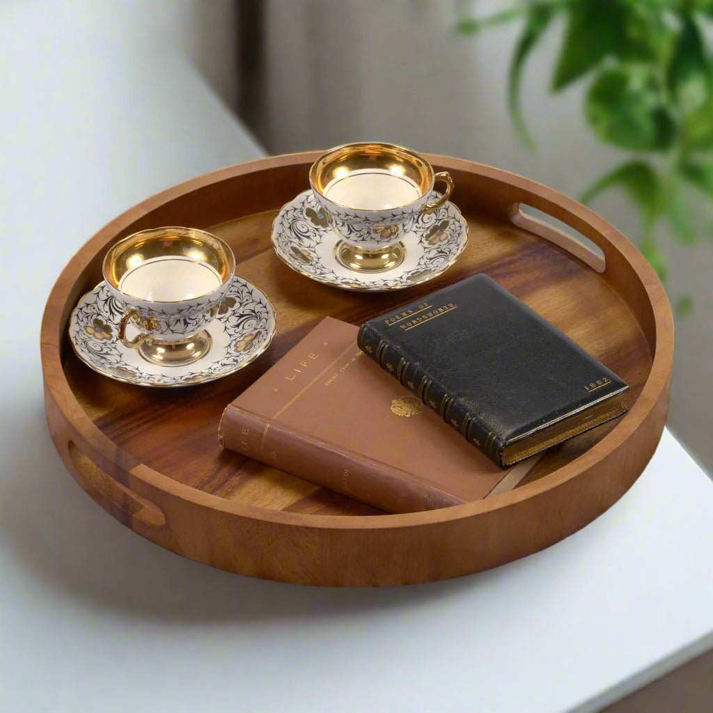 Round Serving Trays - Solid Bottom - Boske.store