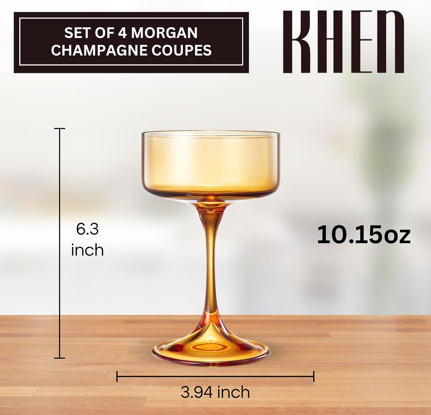 Khen Champagne Coupes Morgan Set Vibrant Stemware Drinkware for Parties - Set of 4 Multicolor - Boske.store