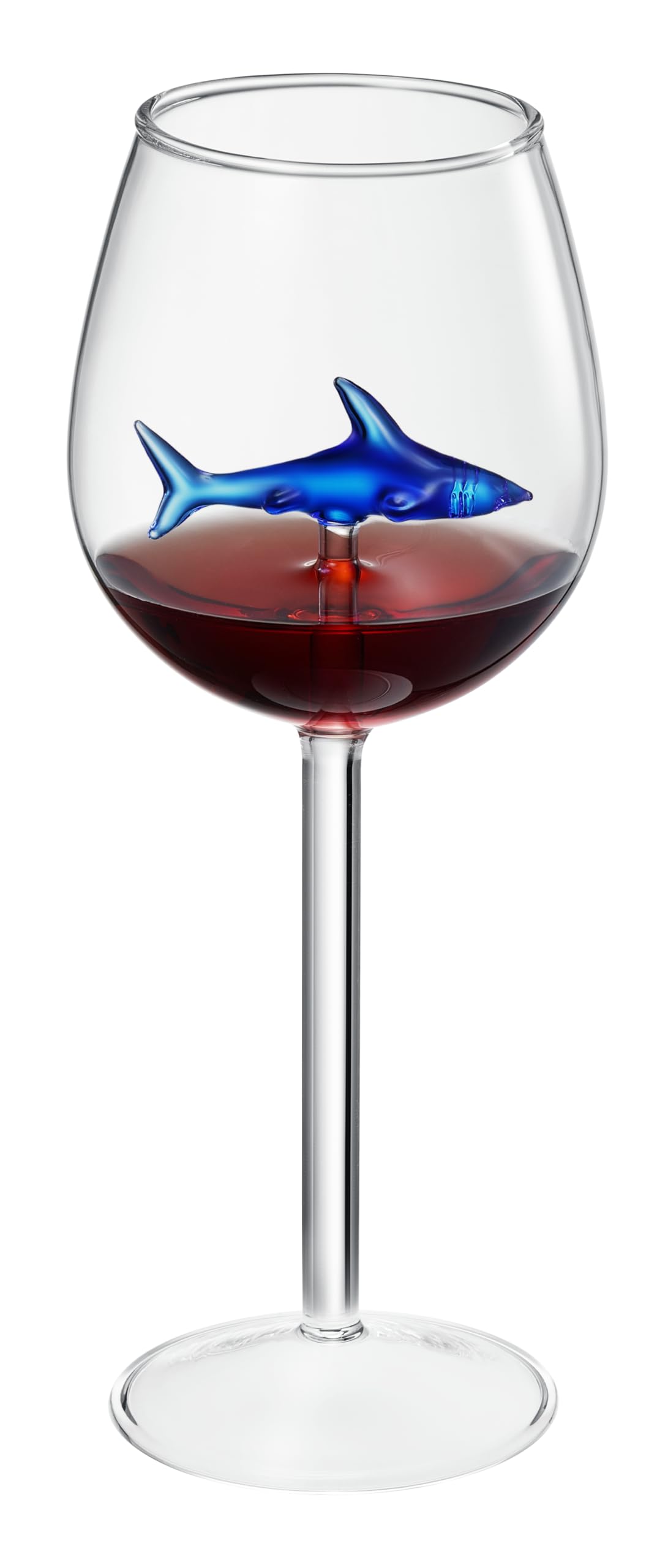 Shark - Inspired Wine Glasses Set of 2 – 13oz Stemmed Red & White Wine Glass with 3D Shark Inside – Unique Glassware Gift for Men, Dad, or Host - Boske.store