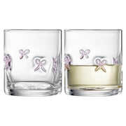 Khen Bowtie Tumblers Set Stylish Break Resistant Acrylic Drinkware for Cocktail Wedding Gift Use - Set of 2 Pink - Boske.store