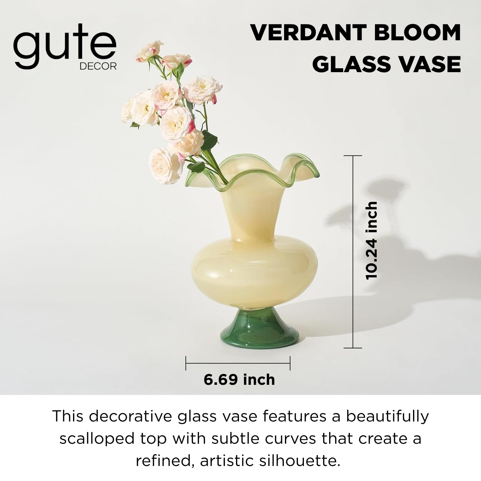 Glass Meadow Hand - Blown Glass Flower Vase  Décor - 11" - Boske.store