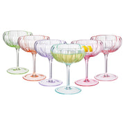 Flower Coupe Cocktail Glasses | Set of 4 | Bright Colors - Boske.store
