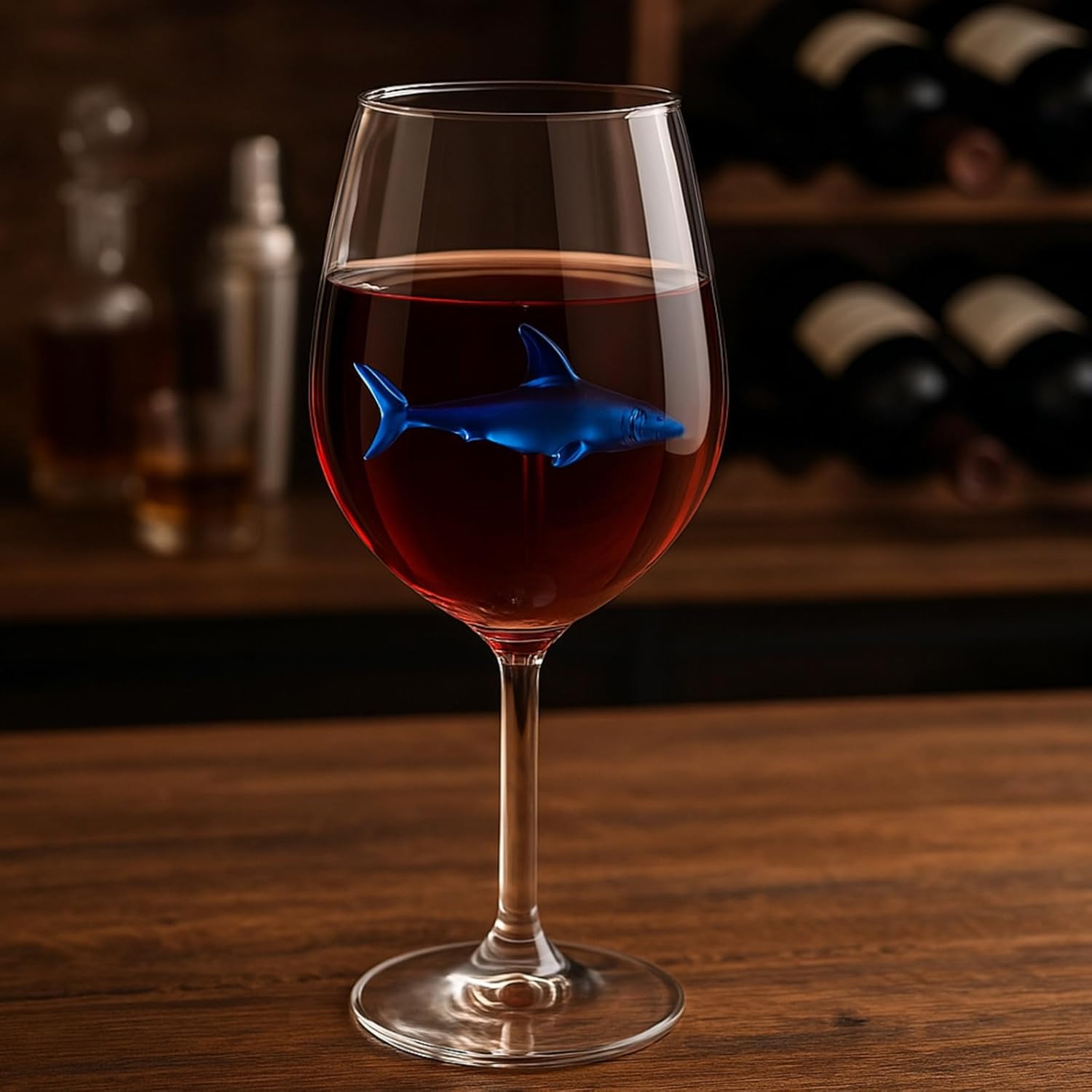 Shark - Inspired Wine Glasses Set of 2 – 13oz Stemmed Red & White Wine Glass with 3D Shark Inside – Unique Glassware Gift for Men, Dad, or Host - Boske.store