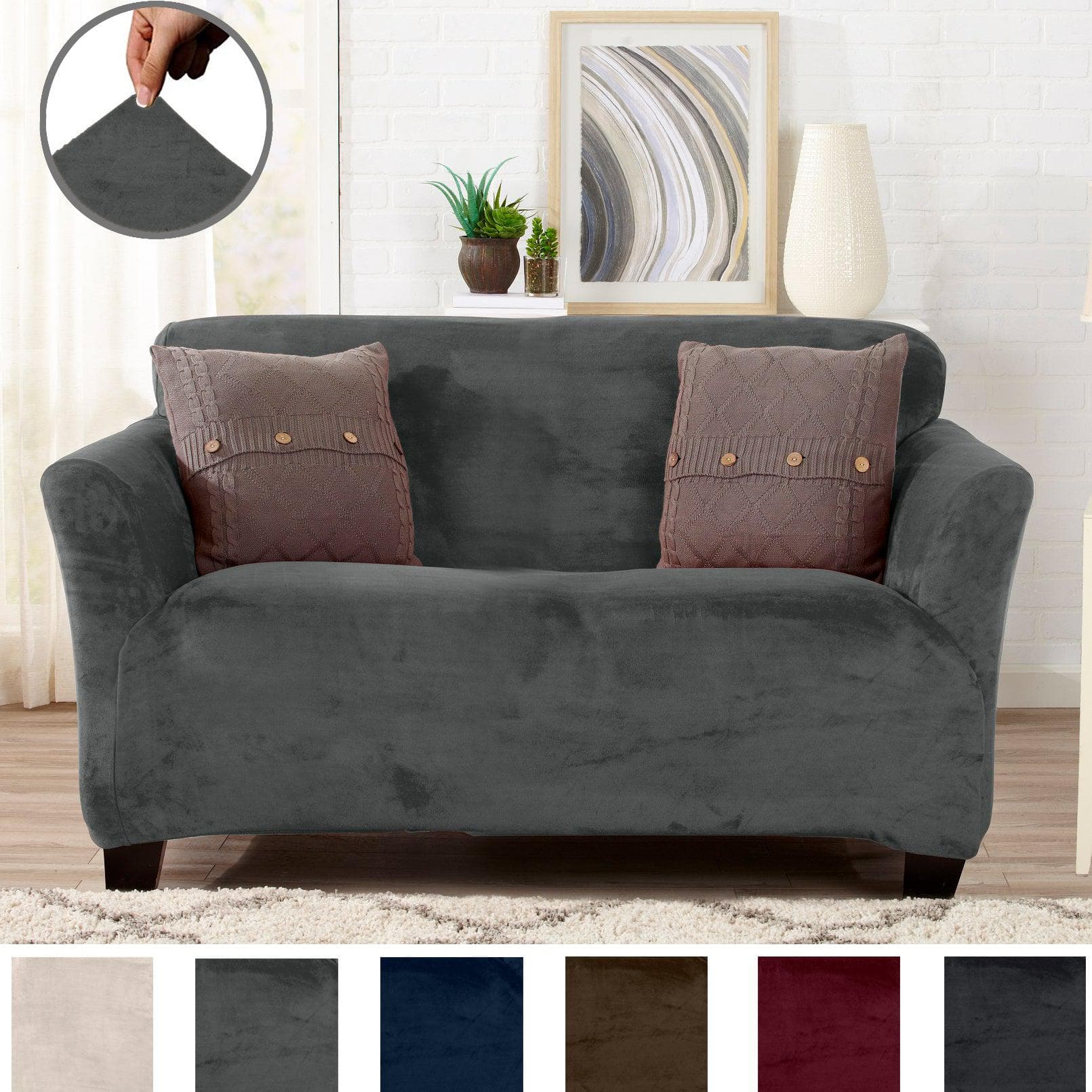 Velvet Stretch Slipcover - Gale Collection - Boske.store