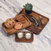 set of 3 Acacia Plates - 1 each size - Boske.store