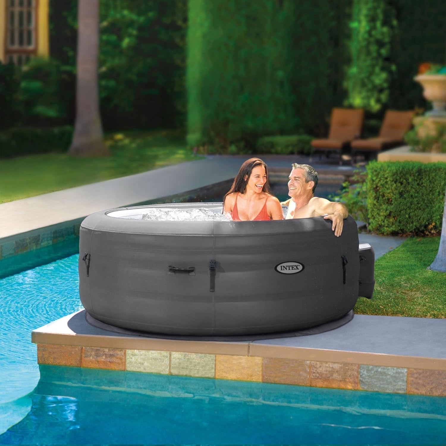 Intex SimpleSpa 4 Person Inflatable Hot Tub 77 Inch 100 Jets