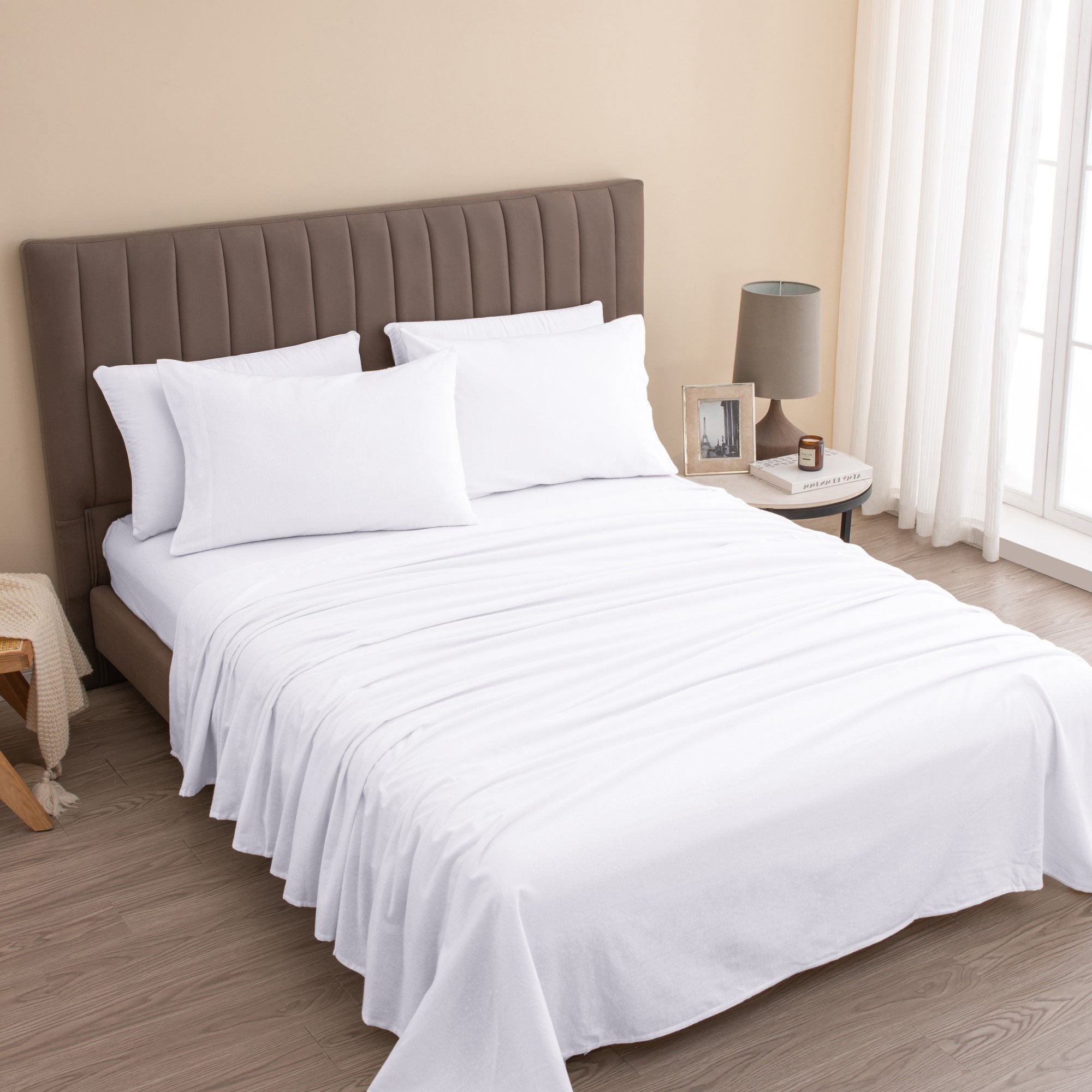 4 - Piece Turkish Cotton Flannel Sheet - Raye Collection - Boske.store