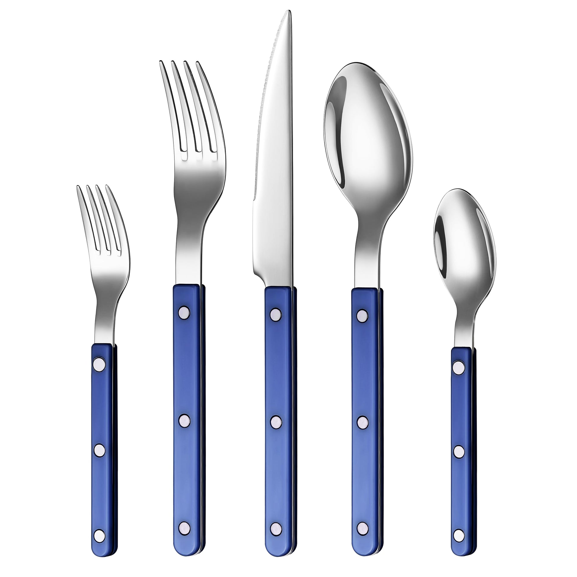 Khen Blue Cutlery Set of 20 –18/8 Stainless Steel Flatware - Boske.store