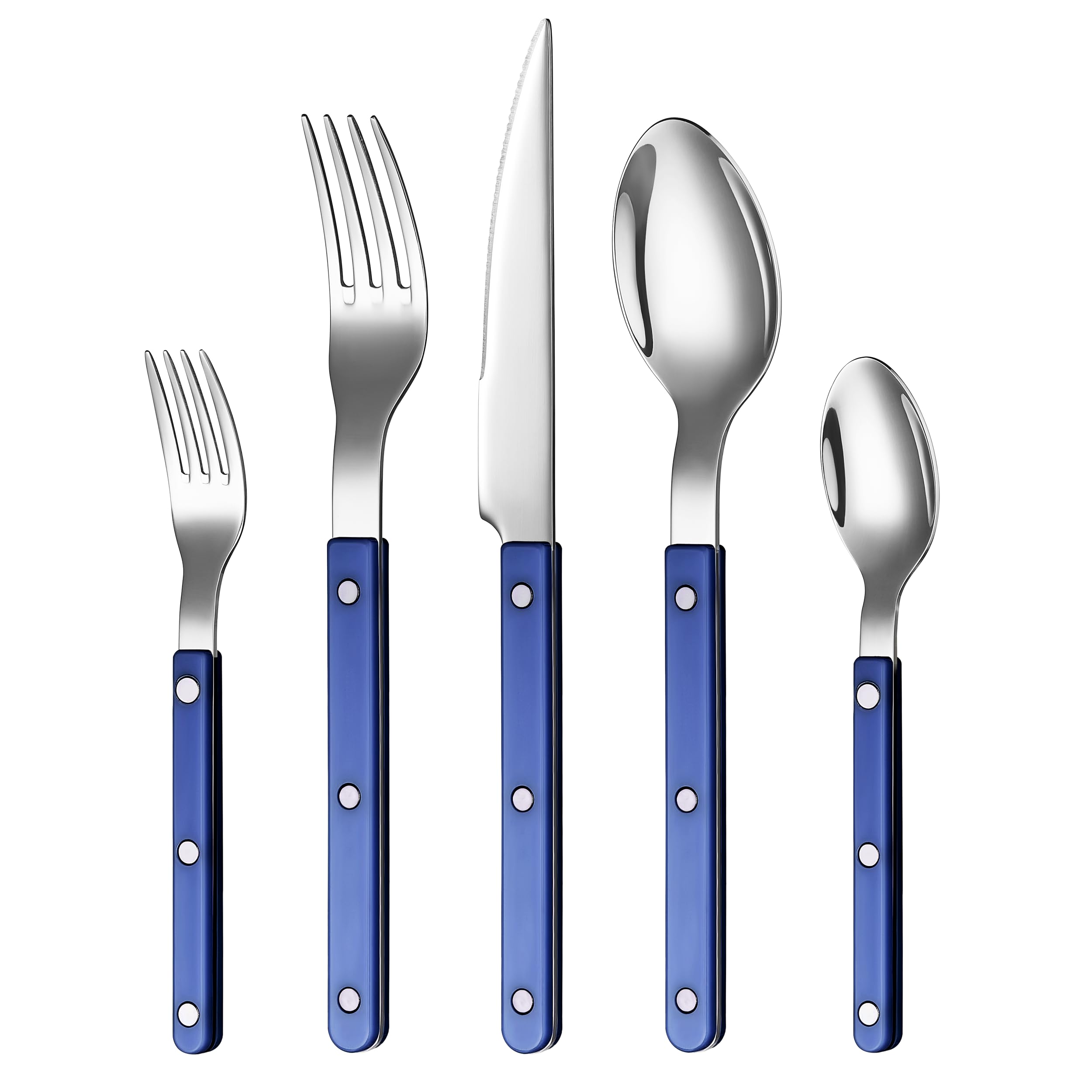 Khen Blue Cutlery Set of 20 –18/8 Stainless Steel Flatware - Boske.store