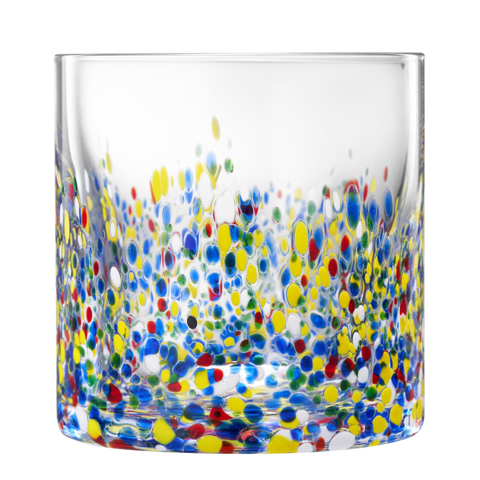 The Wine Savant Mexican Style Glass Hand Blown Colorful Artisan Design Glass Barware DOF Glassware - Confetti Rock - Boske.store