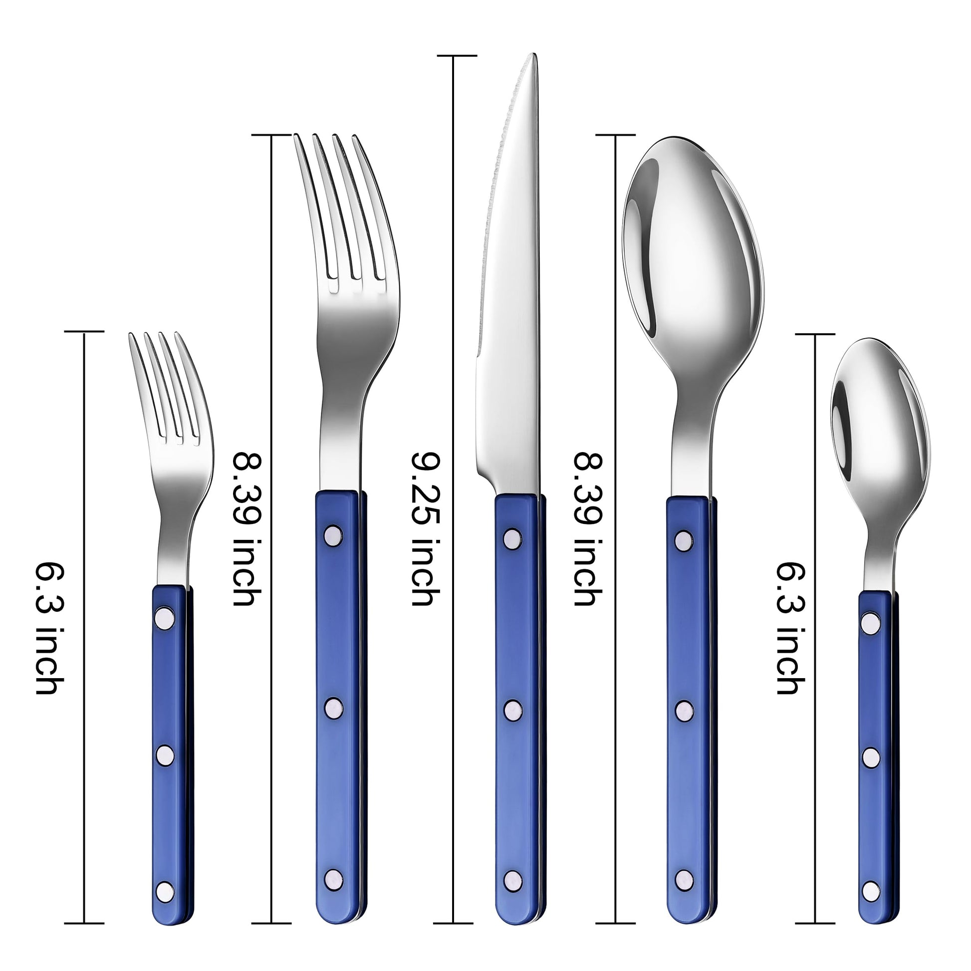 Khen Blue Cutlery Set of 20 –18/8 Stainless Steel Flatware - Boske.store