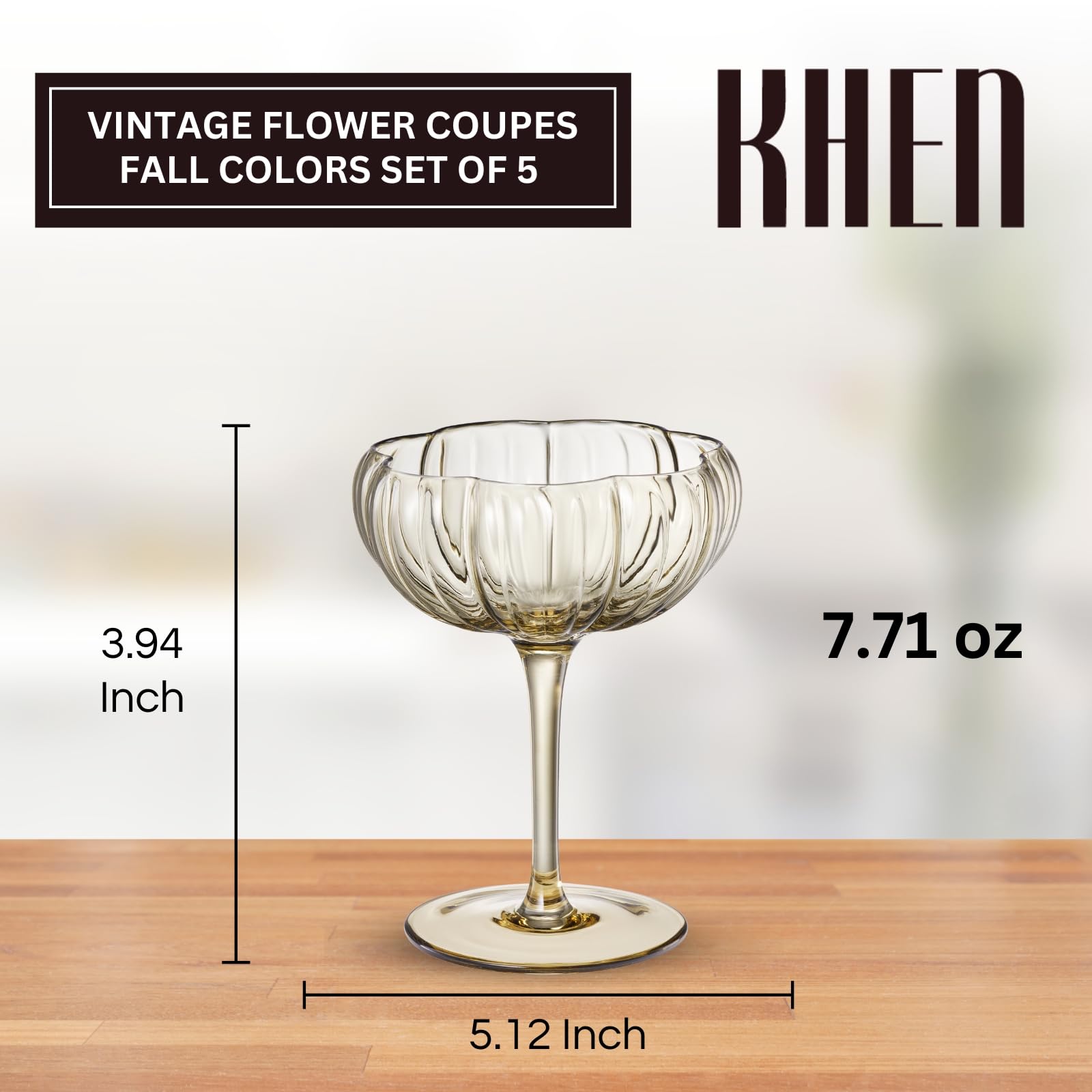 Flower Coupe Cocktail Glasses | Set of 4 | Bright Colors - Boske.store