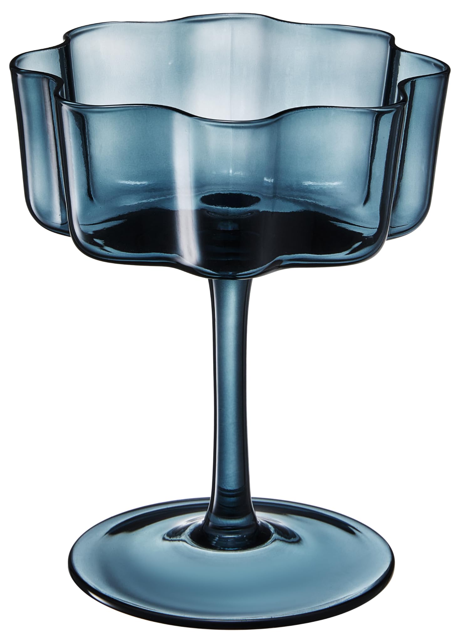 Flower Wave Coupe Cocktail Colored Glasses | Set of 6 | Muted Colors - Boske.store