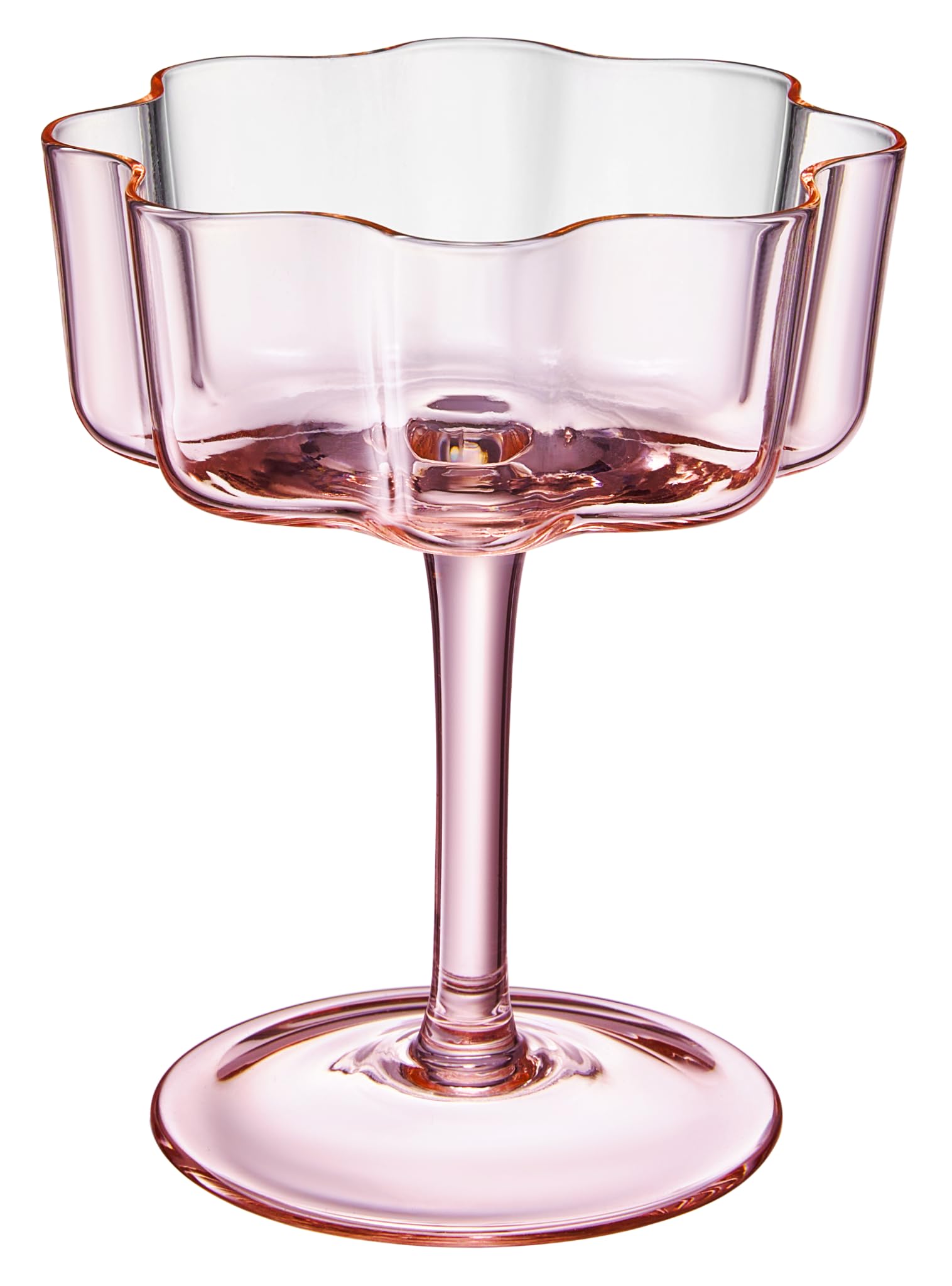 Flower Wave Coupe Cocktail Colored Glasses | Set of 5 | Fall/Holiday Colors - Boske.store