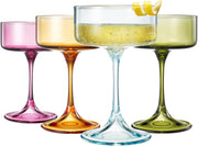 Khen Champagne Coupes Morgan Set Vibrant Stemware Drinkware for Parties - Set of 4 Multicolor - Boske.store