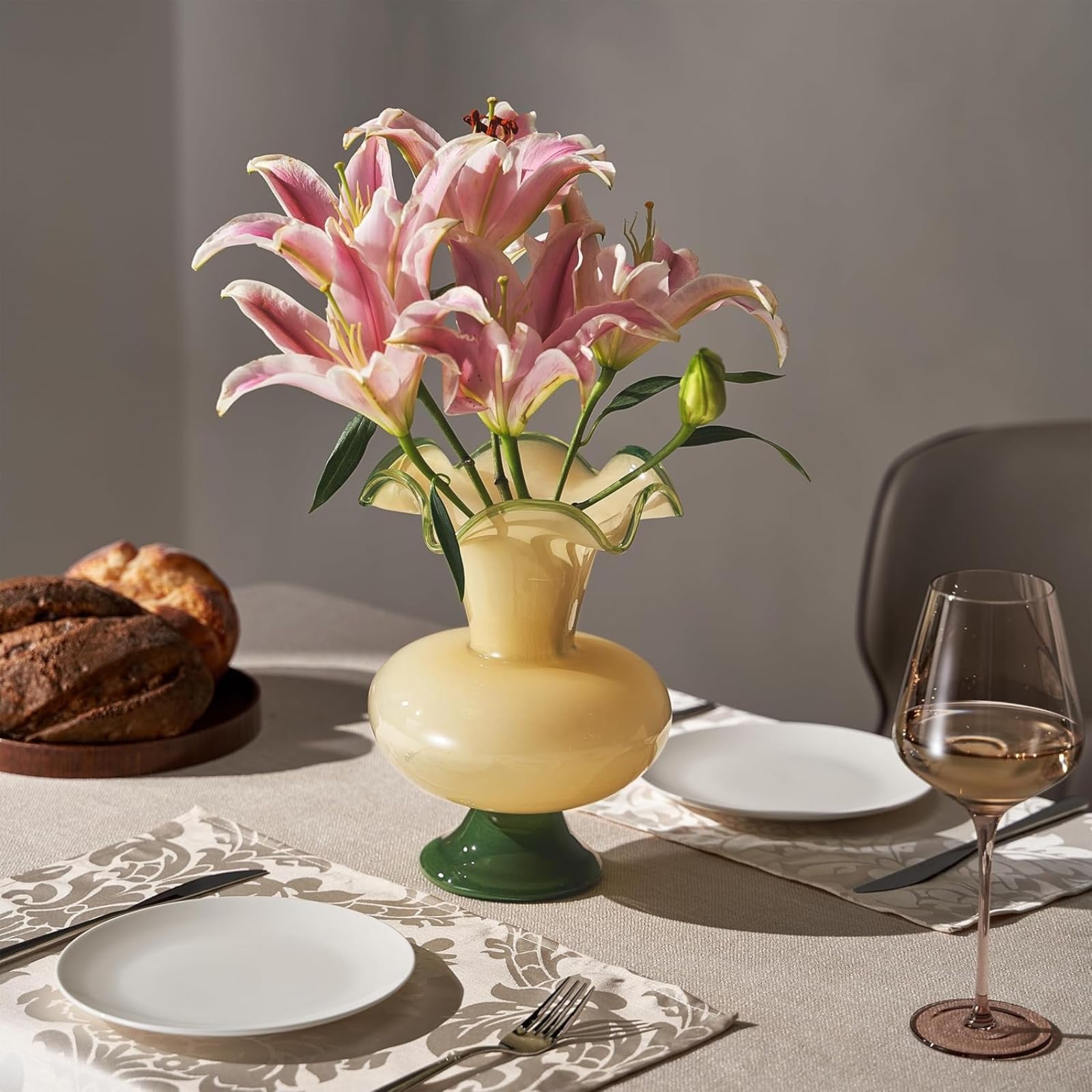 Glass Meadow Hand - Blown Glass Flower Vase  Décor - 11" - Boske.store